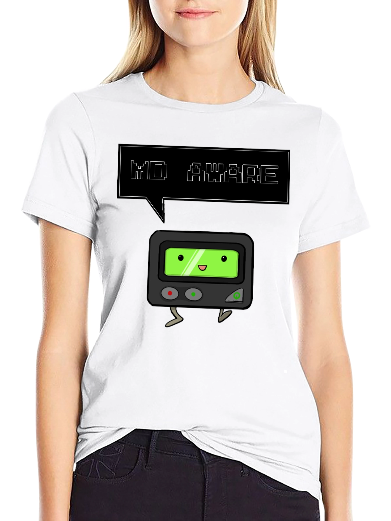 Black MD Aware Pager T-Shirt - Funny Medical Design view 9