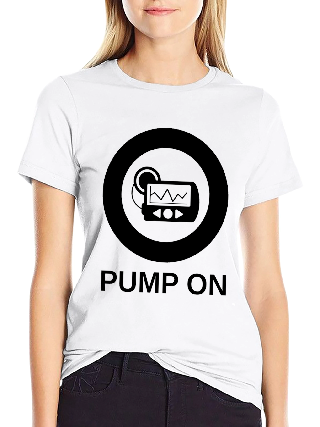 Black Pump On T-Shirt - Medical Device Awareness Tee view 9