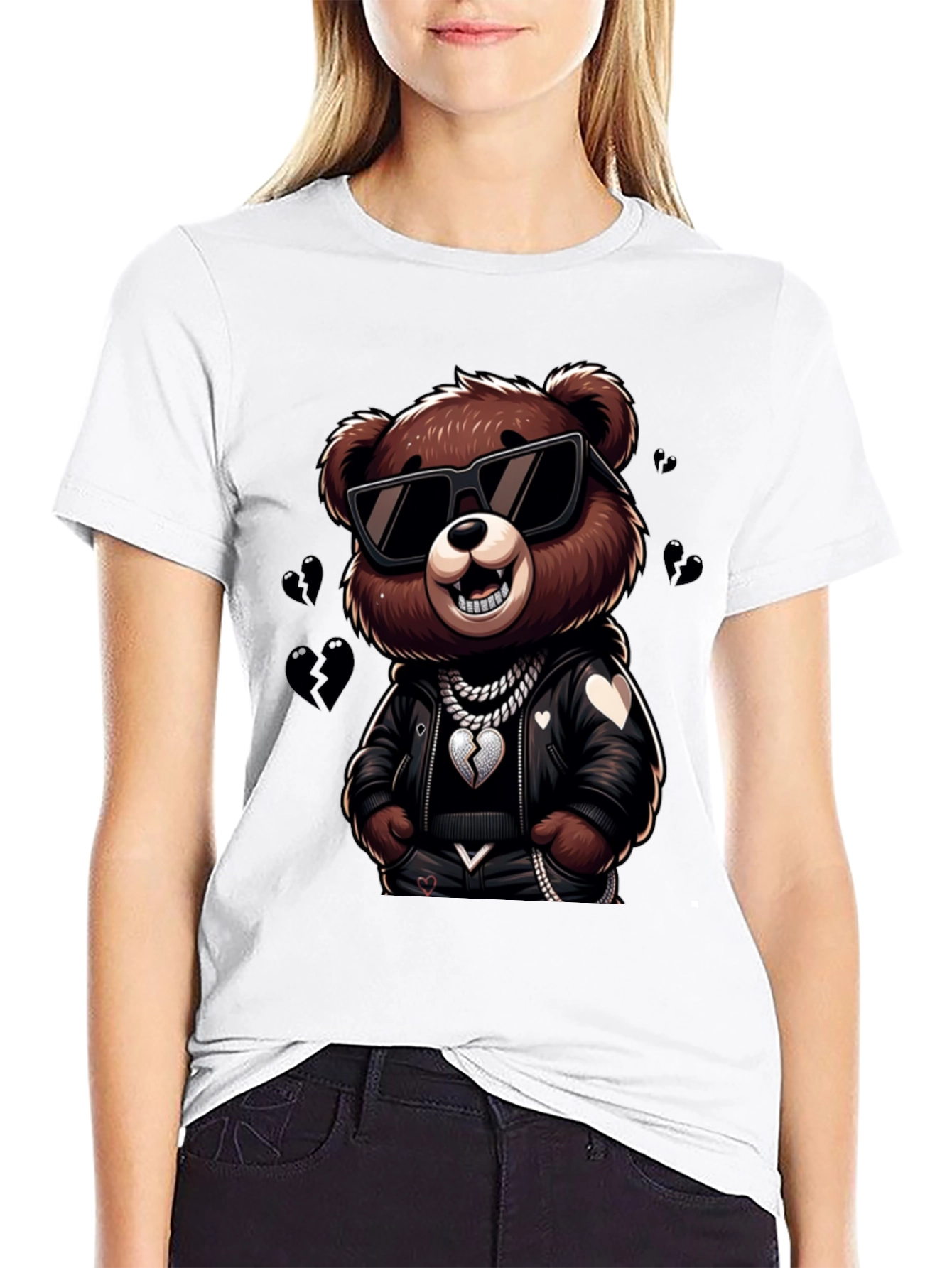 Black Cool Bear Graphic Tee - Stylish & Unique Design view 9