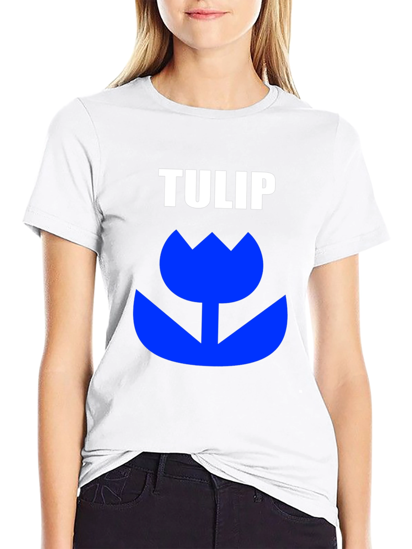 Black TULIP Graphic Tee - Bold Statement T-Shirt view 9