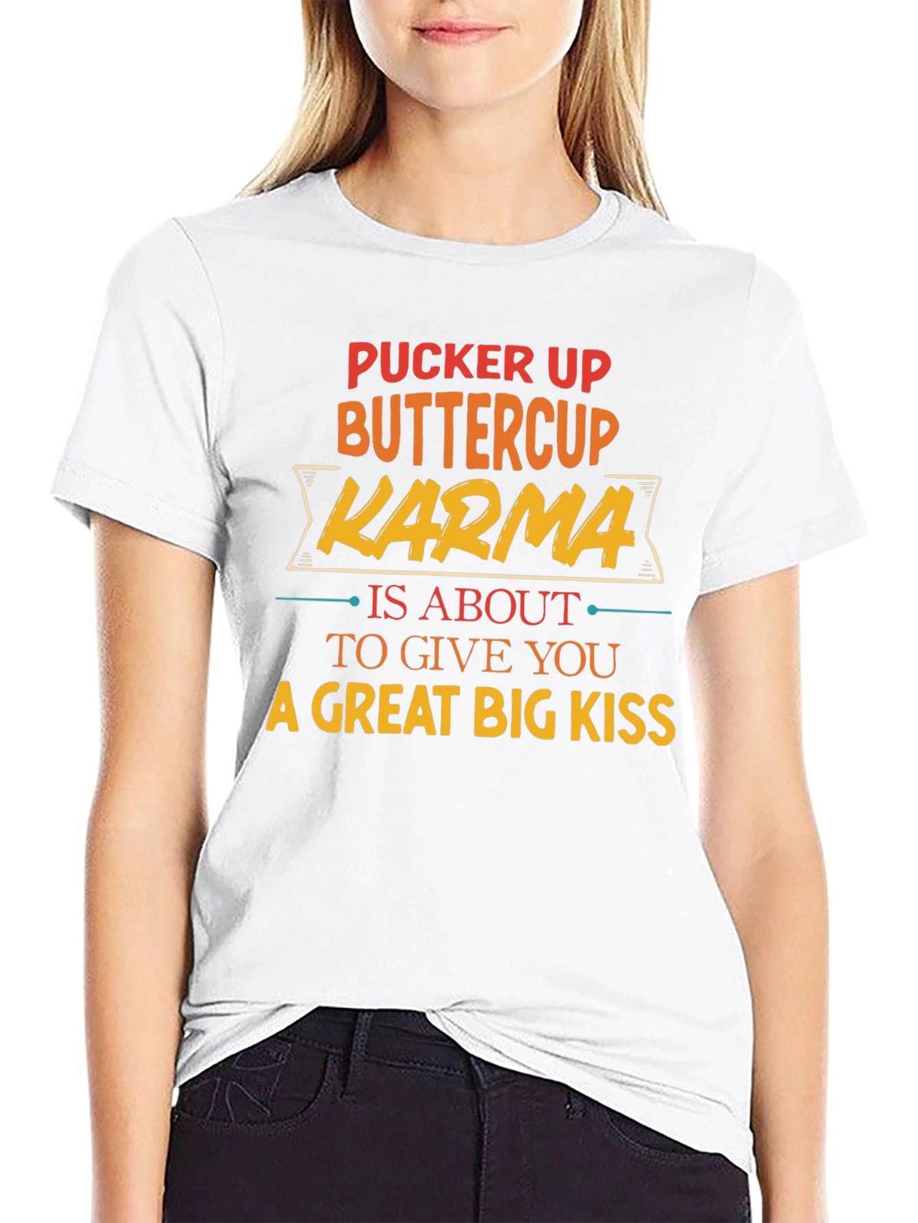 Black Pucker Up Buttercup Karma T-Shirt view 9