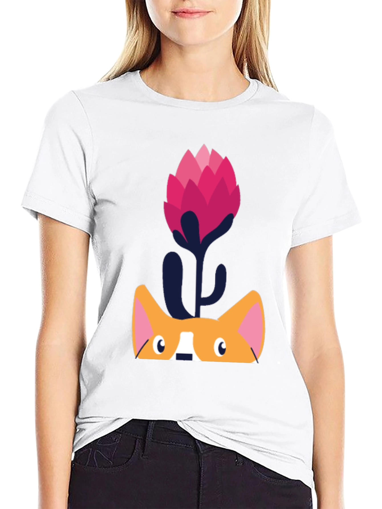 Black Corgi Flower Graphic Tee - Unique Design view 9