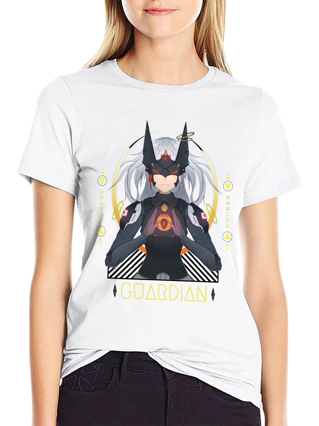 Black Guardian Anime Graphic Black T-Shirt view 9