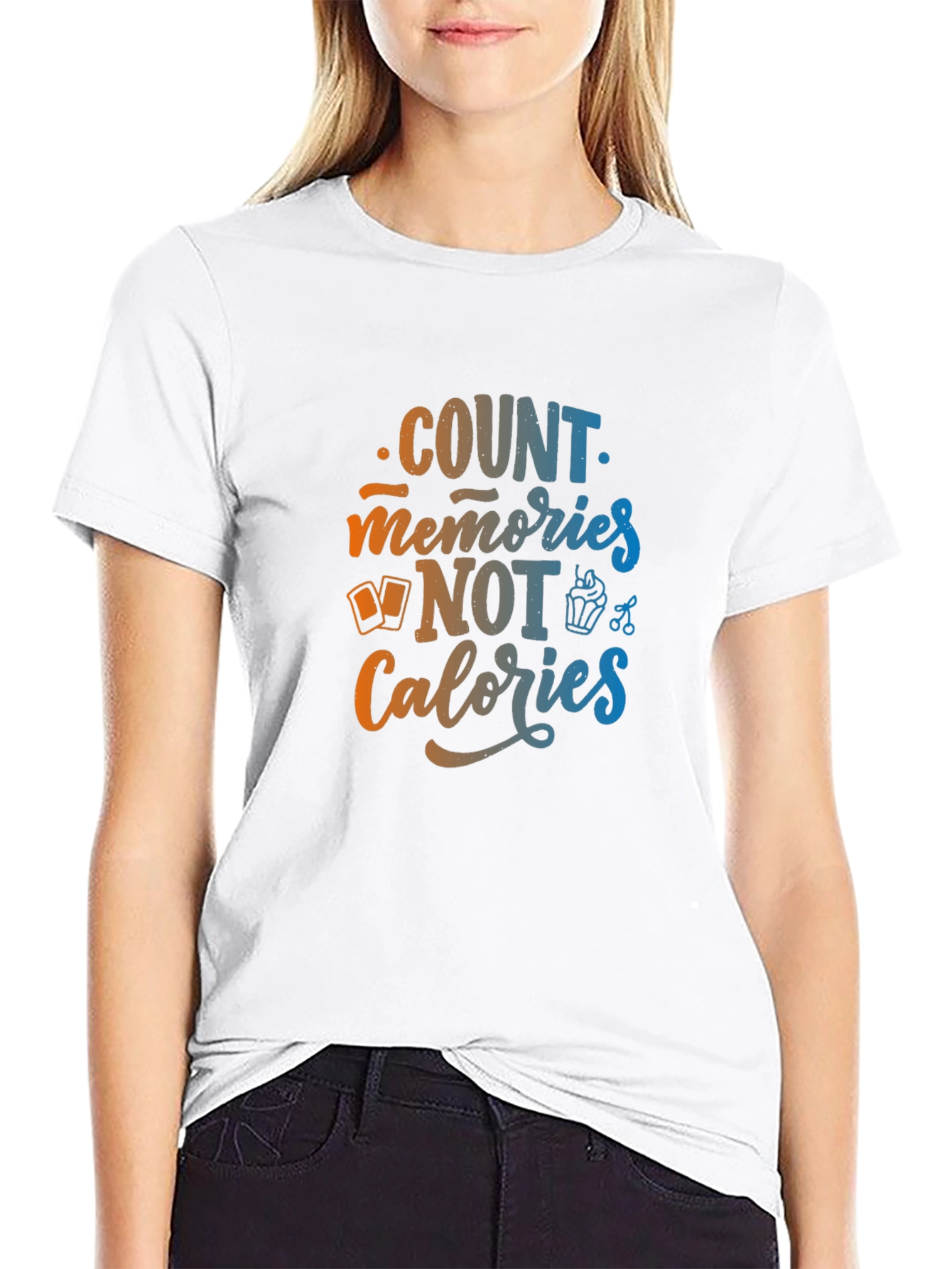 Black Count Memories Not Calories Graphic Tee view 9