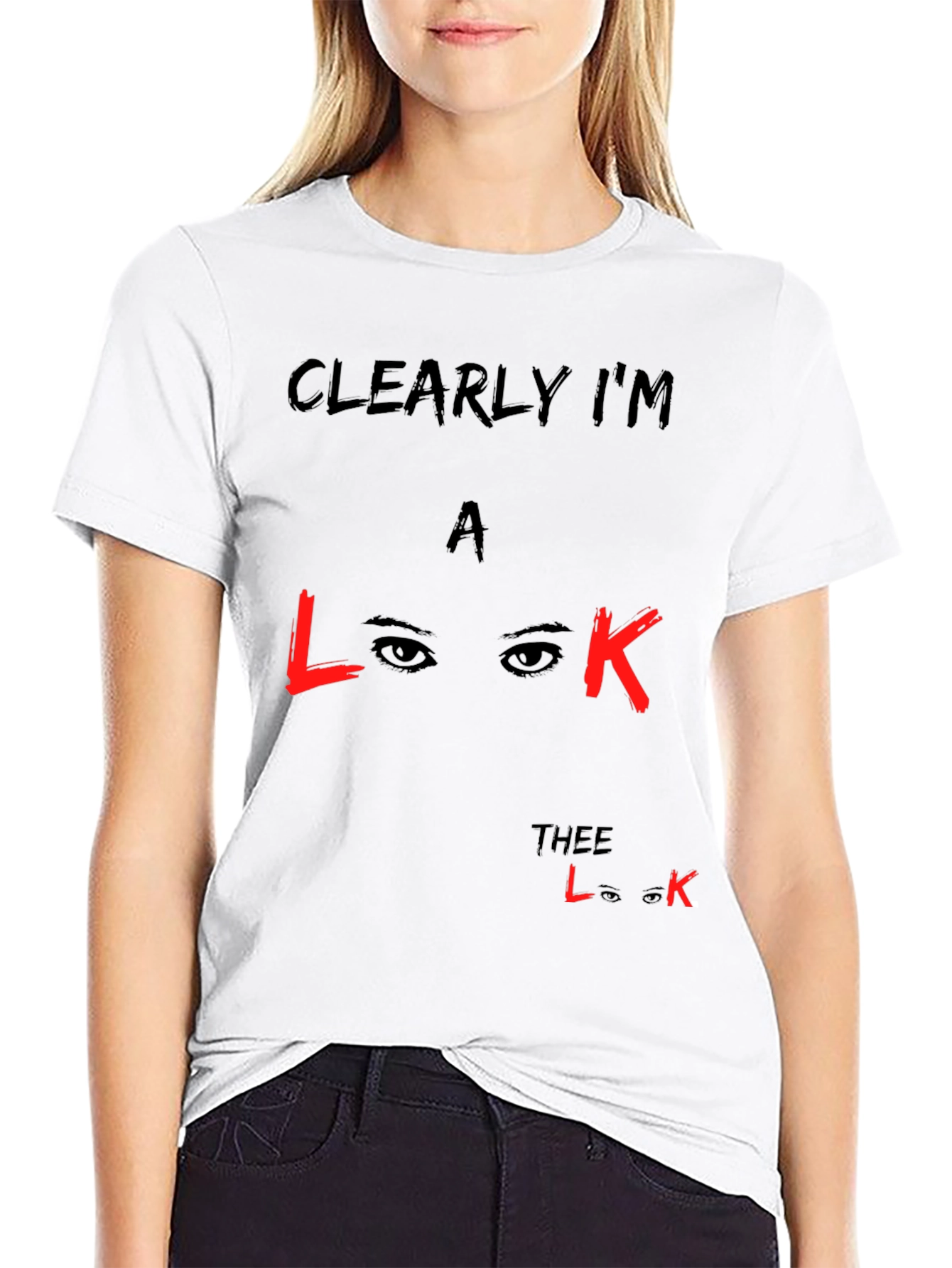 Black Clearly I'm a Look T-Shirt - Unisex Black Cotton Tee view 9