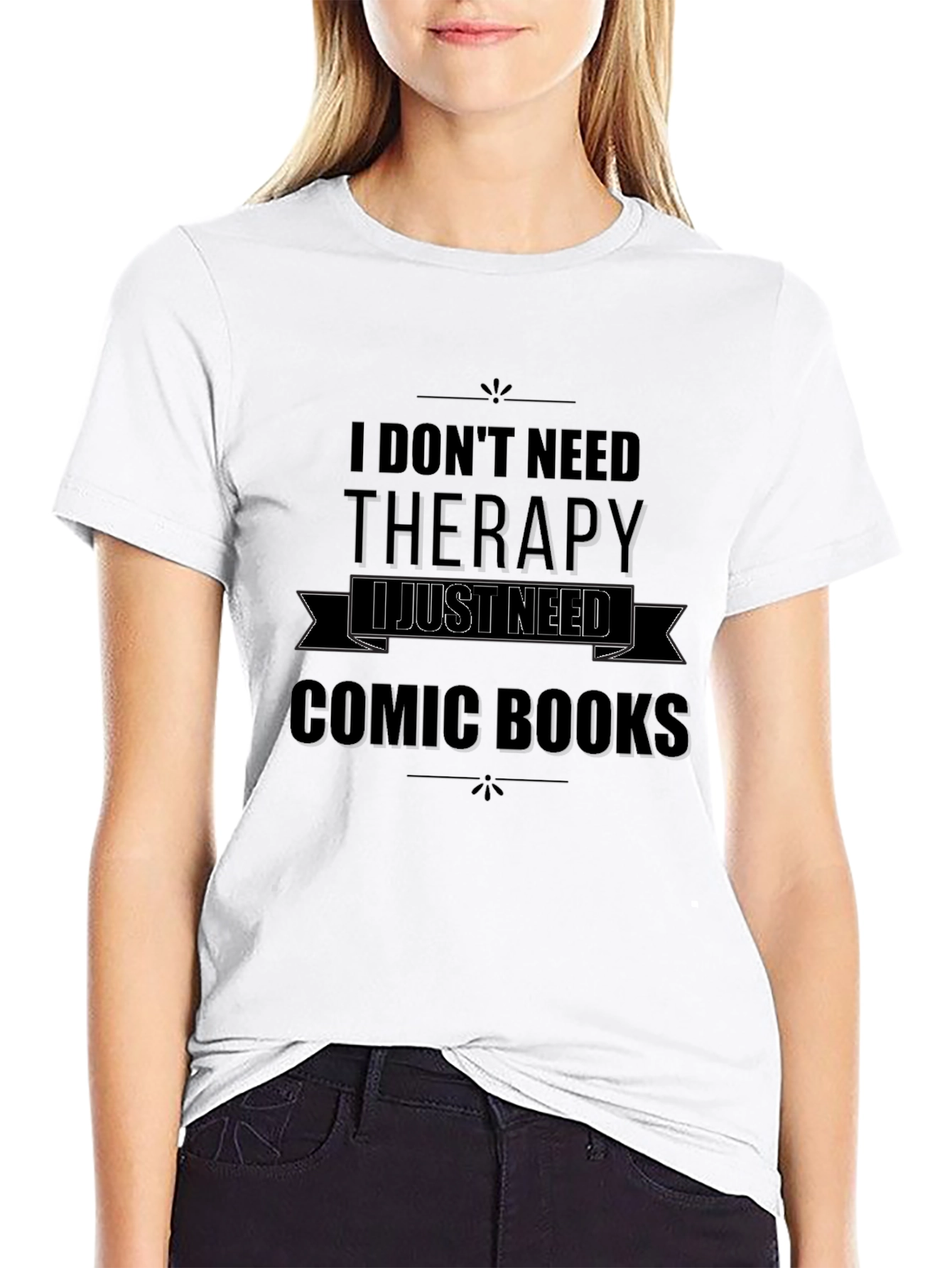 Black Comic Books Therapy T-Shirt  view 9