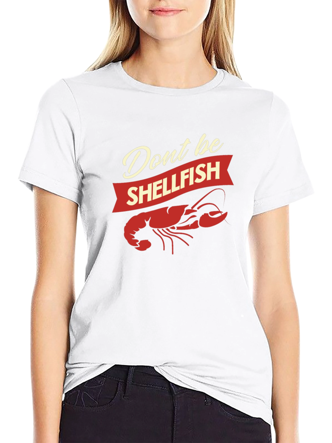 Black Don't Be Shellfish T-Shirt - Funny Seafood Graphic Tee view 9