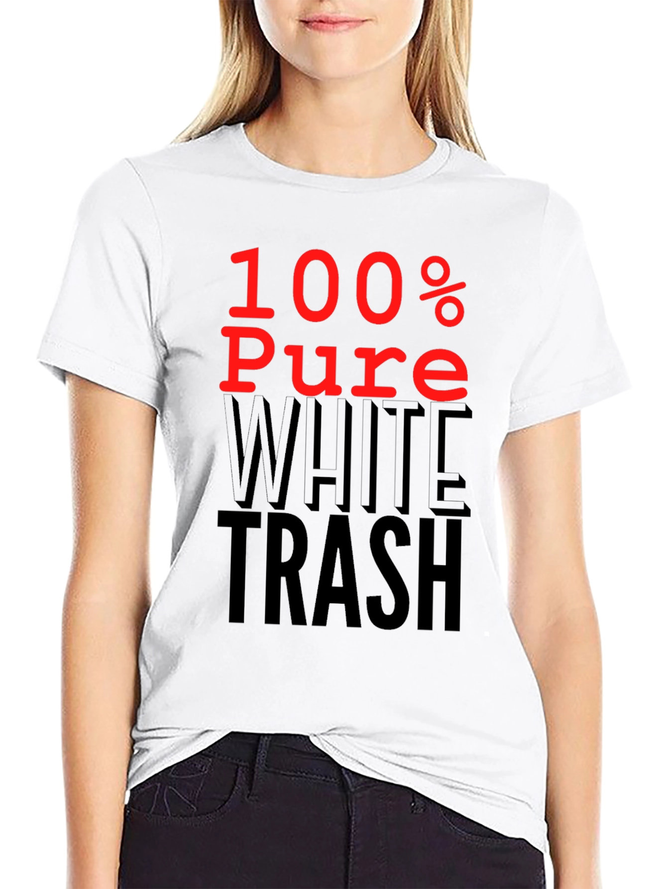 Black 100% Pure White Trash Graphic Tee view 9