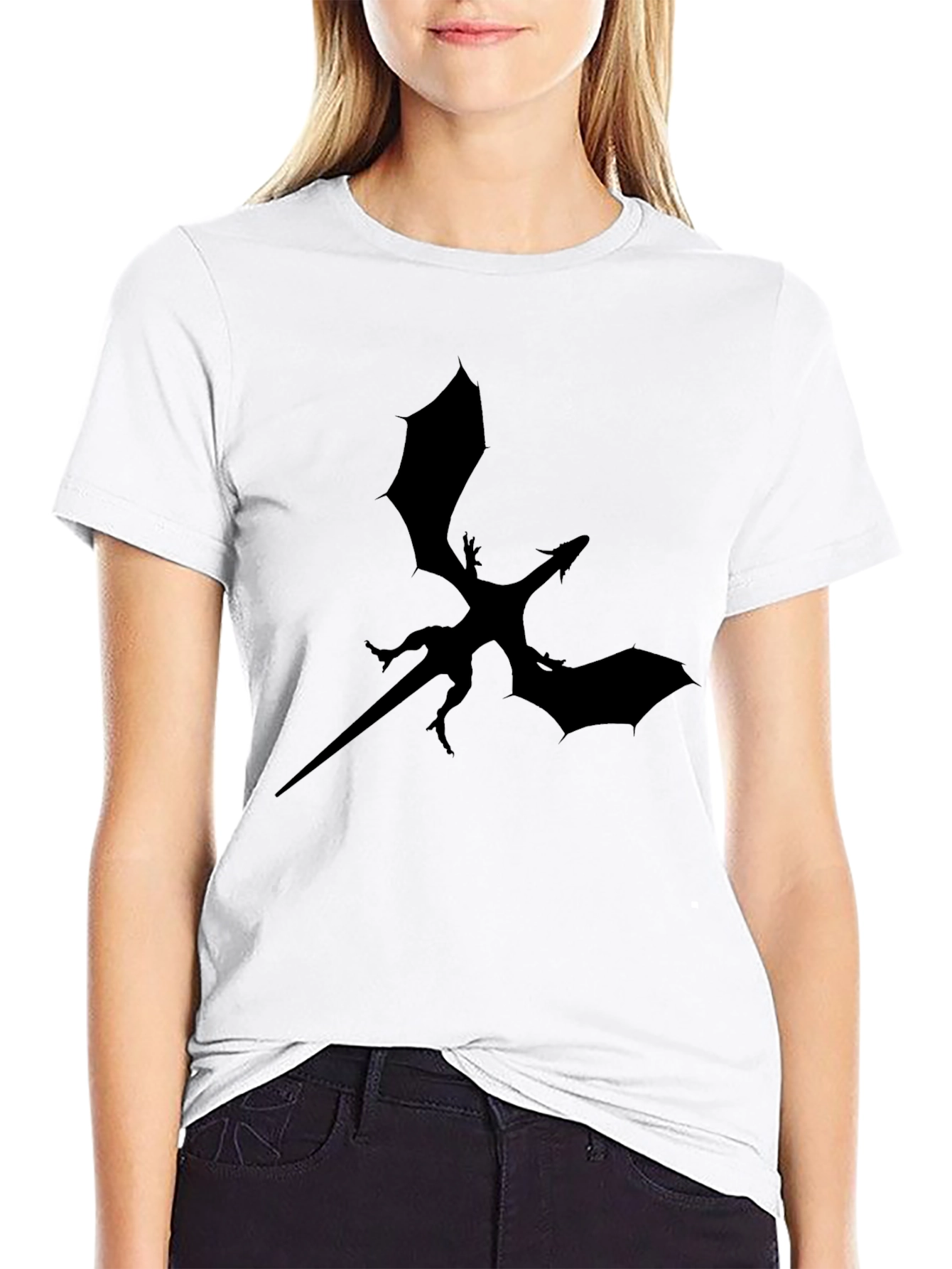 Black Black Dragon Silhouette Graphic Tee - Men's T-Shirt view 9