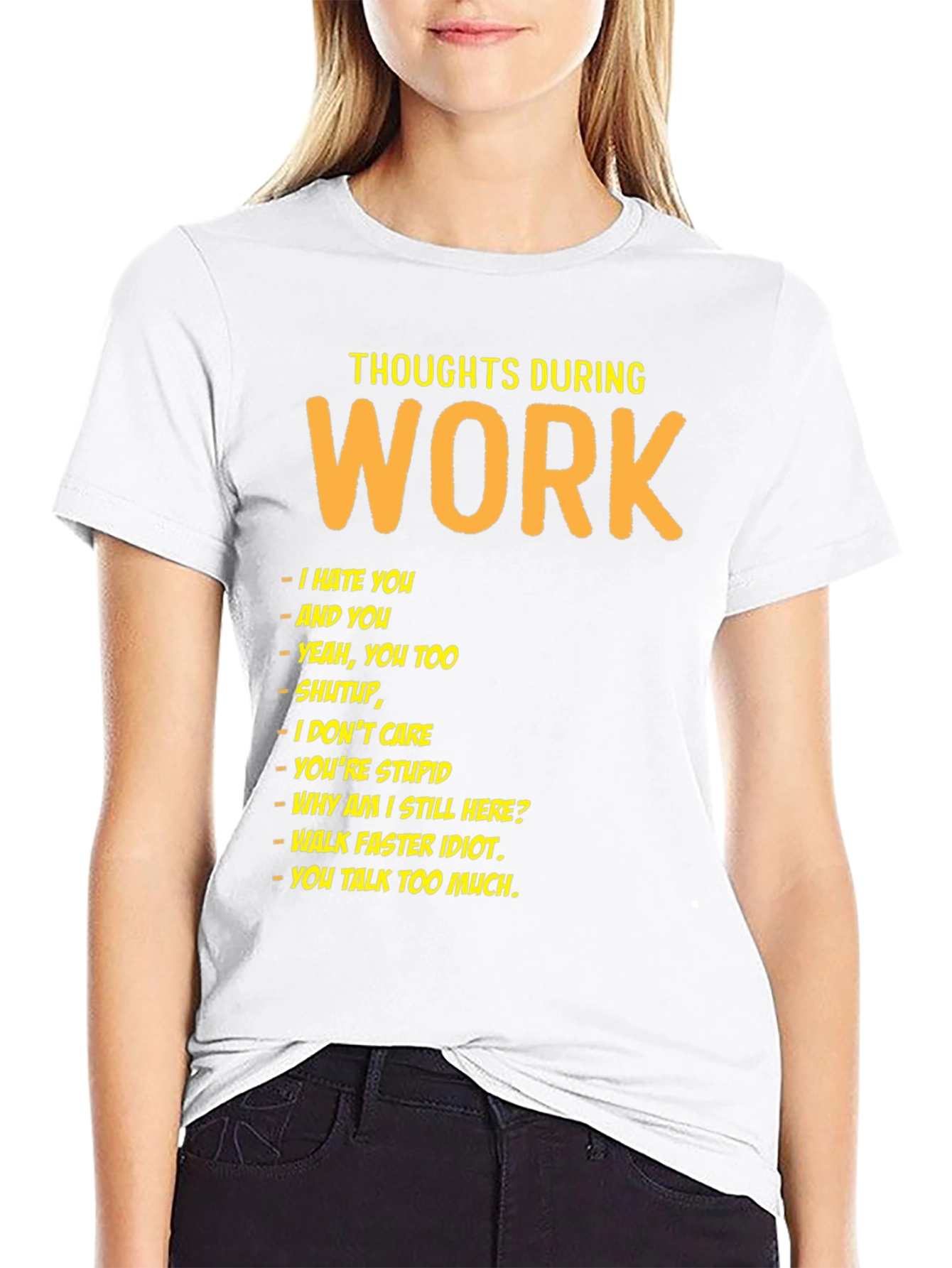 Black Thoughts During Work Black Humor T-Shirt view 9