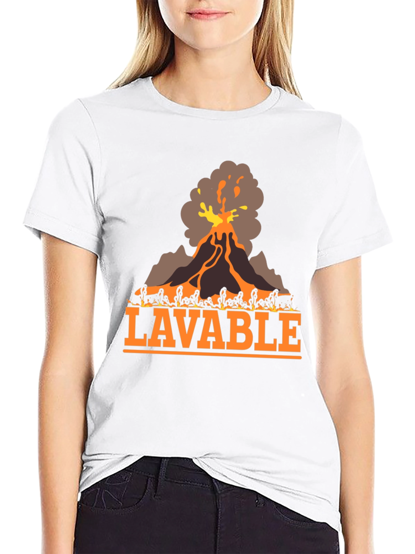 Black Lavable Volcano T-Shirt - Cool Graphic Tee view 9