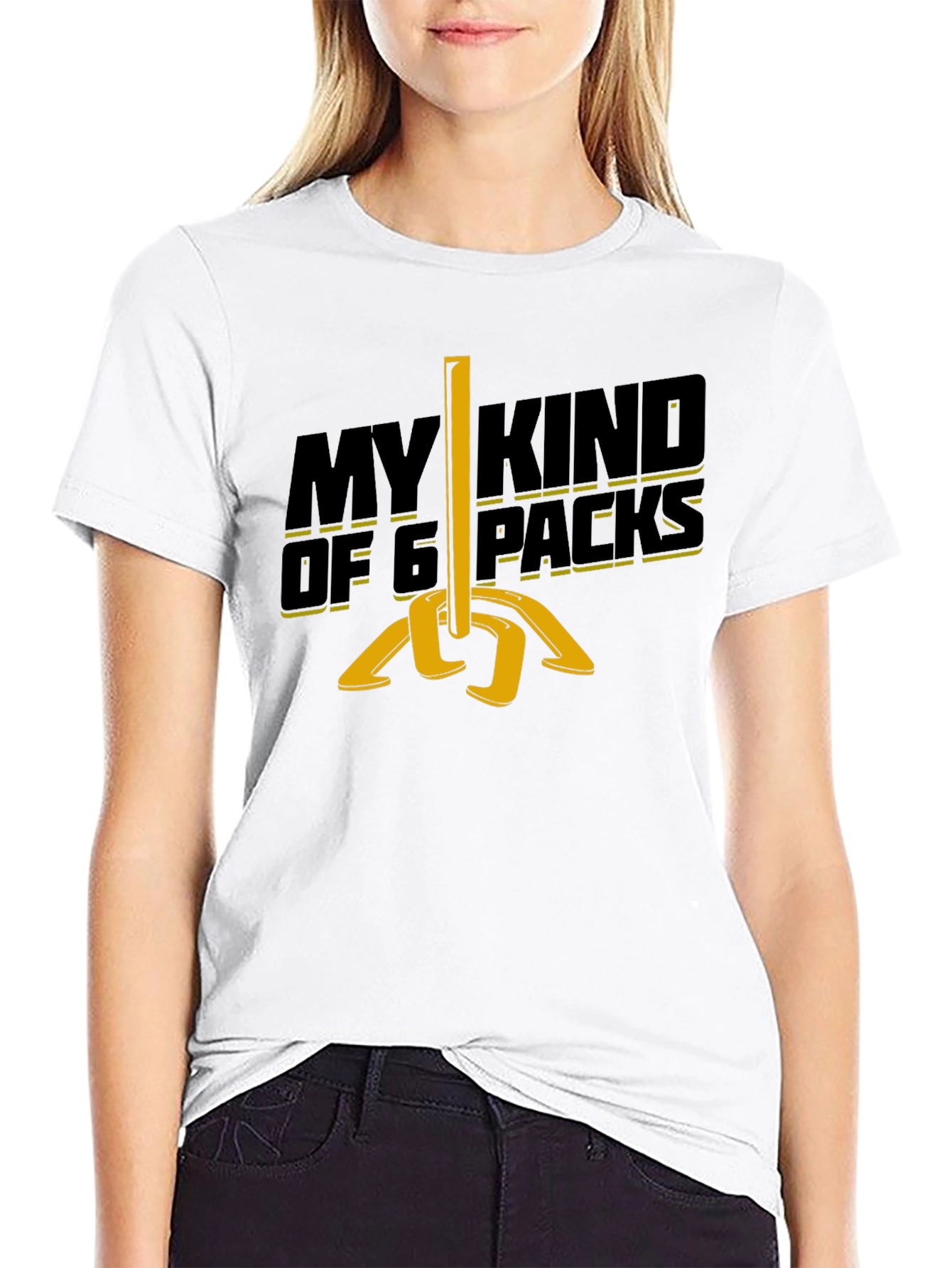 Black My Kind of 6 Packs T-Shirt: Horseshoe Humor Tee view 9