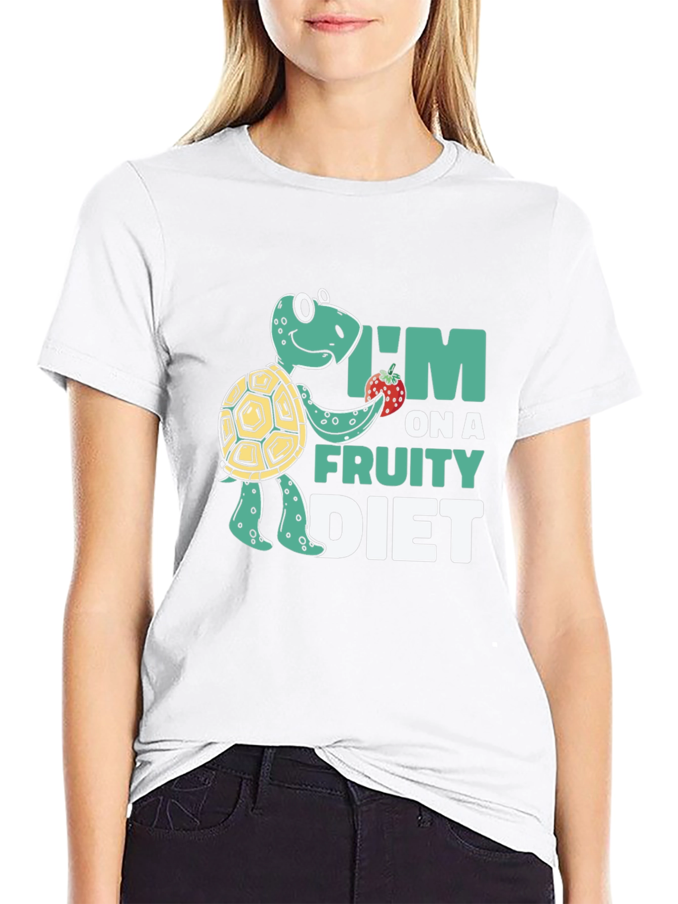 Black Fruity Diet Turtle T-Shirt view 9