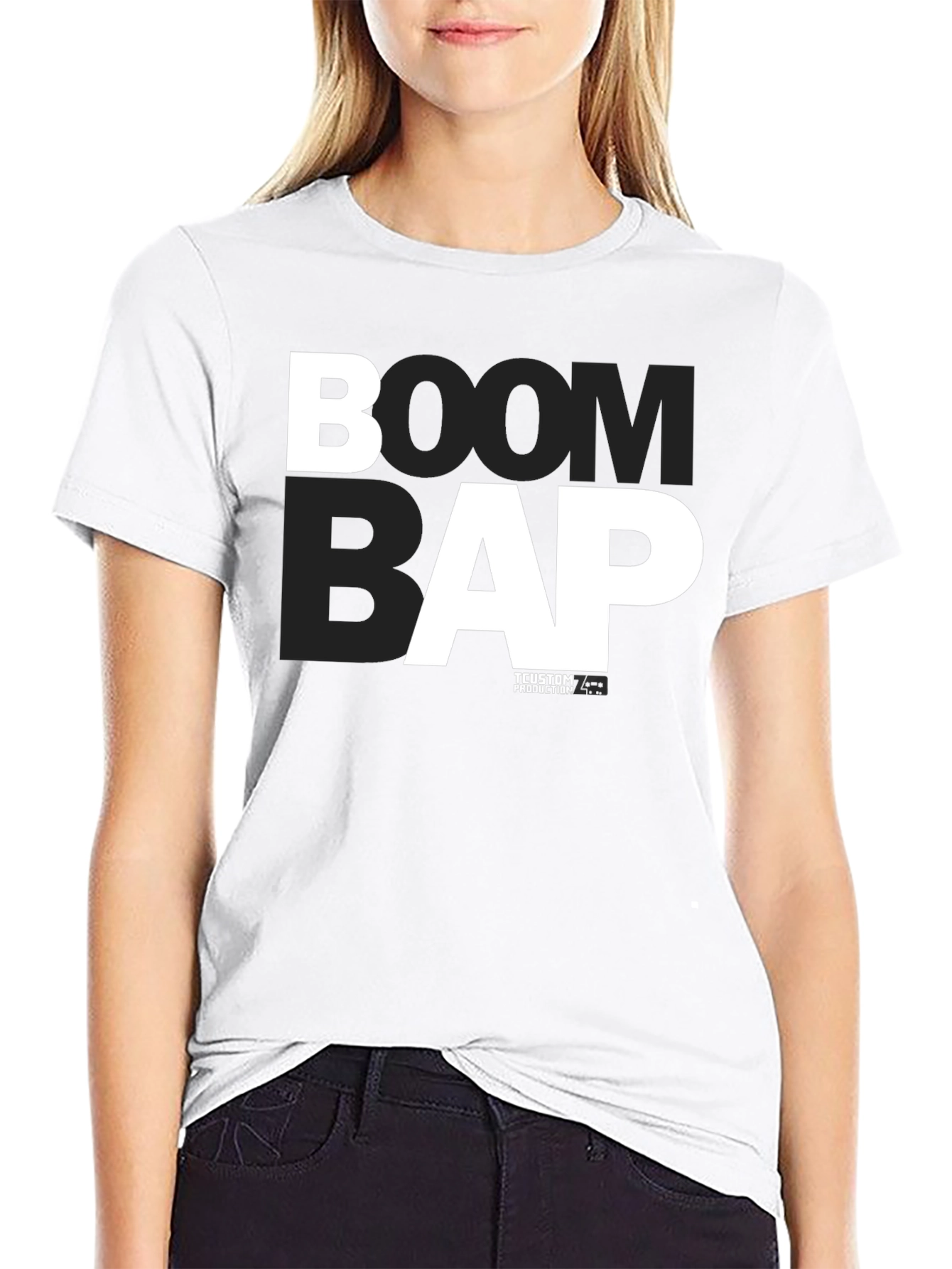 Black Boom Bap Graphic Tee - Black Cotton T-Shirt view 9