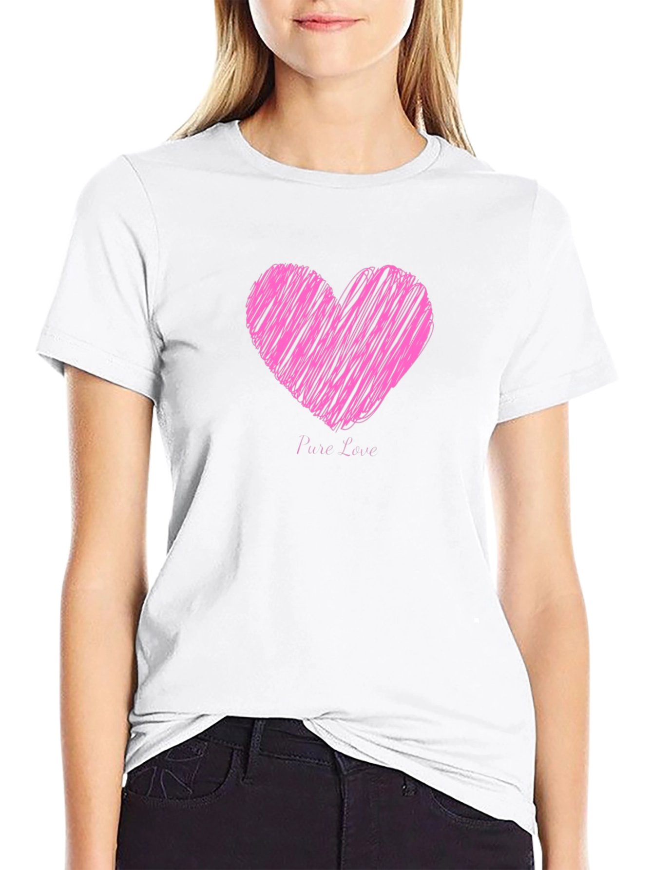 Black Heart Pure Love Black T-Shirt view 9