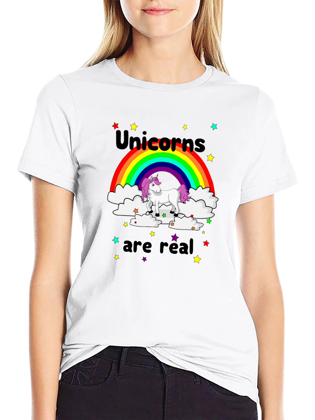 Black Unicorns are Real Graphic T-Shirt view 9