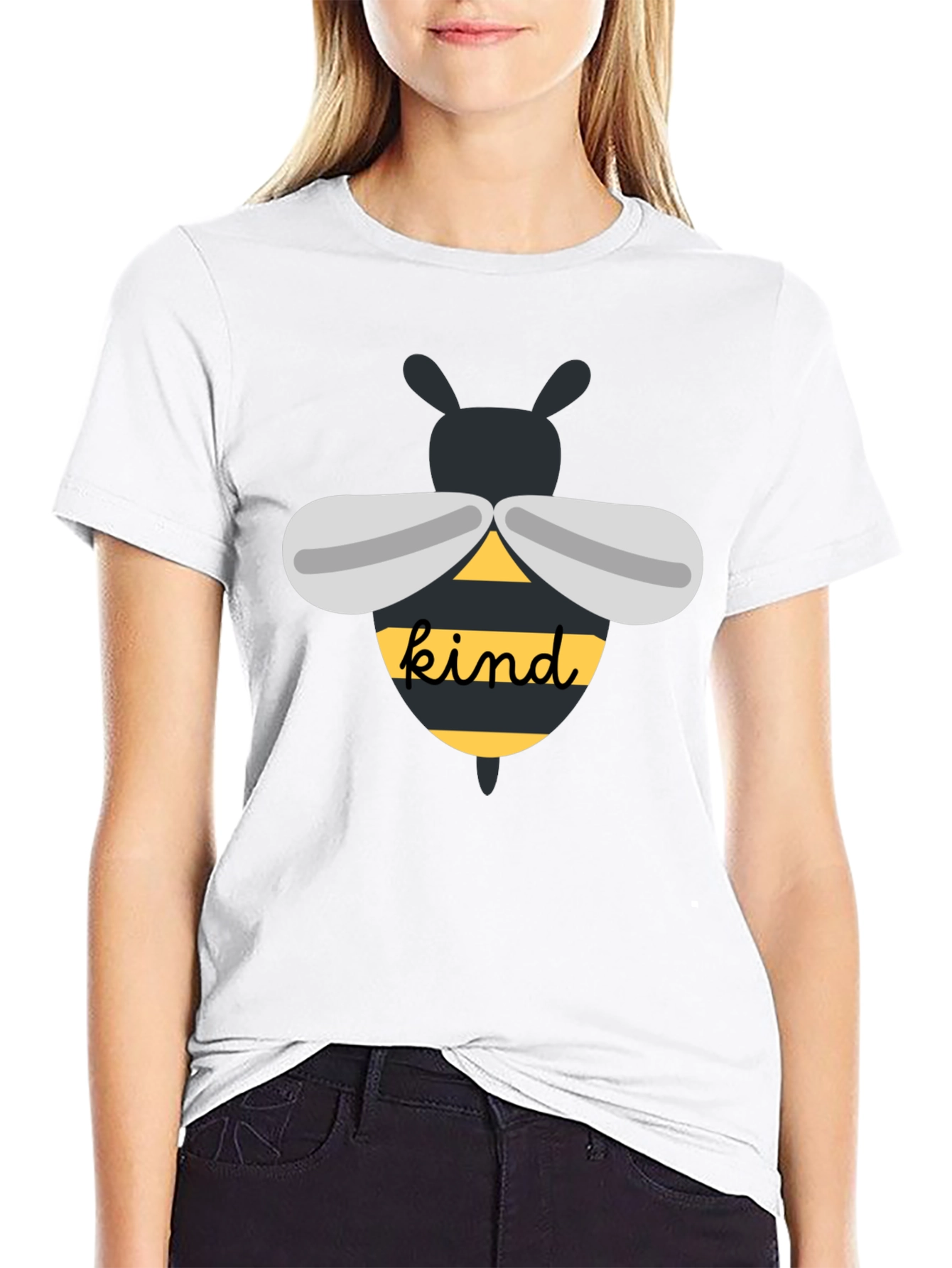Black Bee Kind T-Shirt: Cute Inspirational Graphic Tee view 9