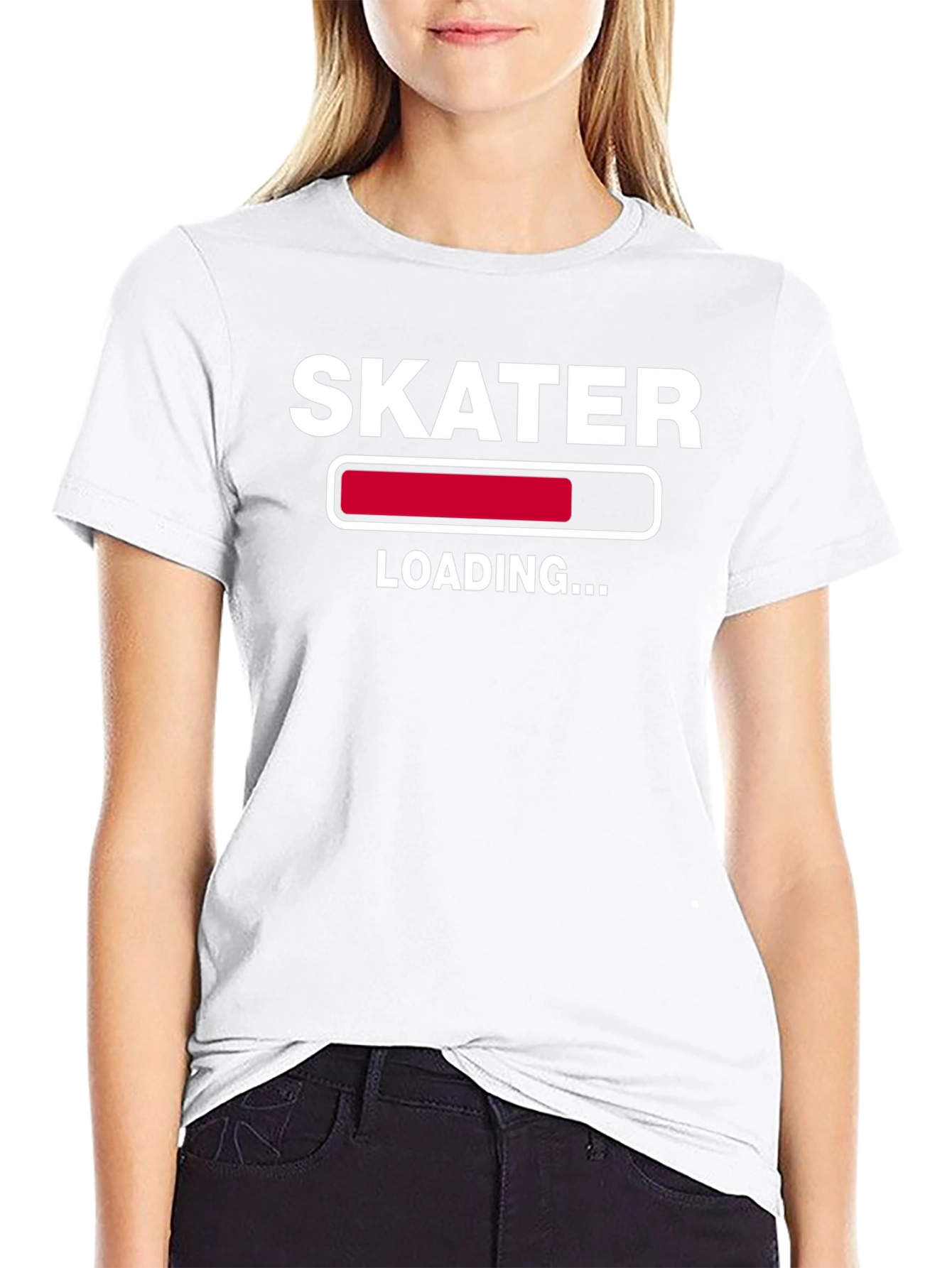 Black Skater Loading T-Shirt - Funny Graphic Tee view 9