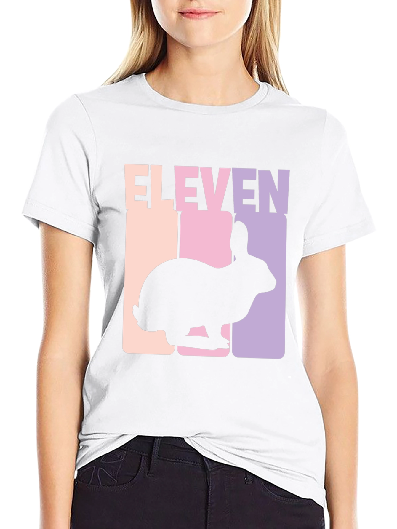 Black Eleven Rabbit Graphic Tee - Black Cotton Blend T-Shirt view 9