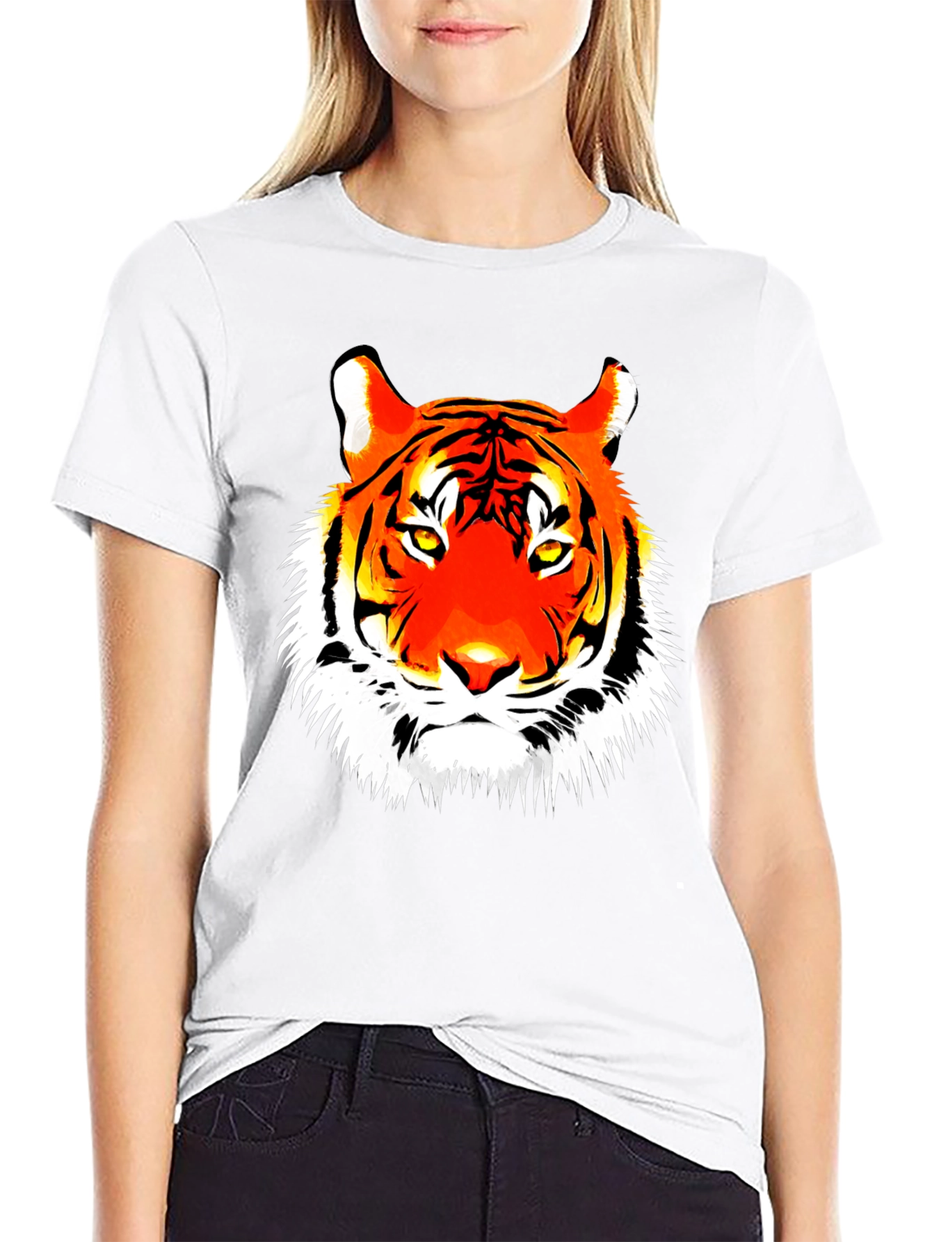 Black Men's Black Tiger Graphic Tee view 9