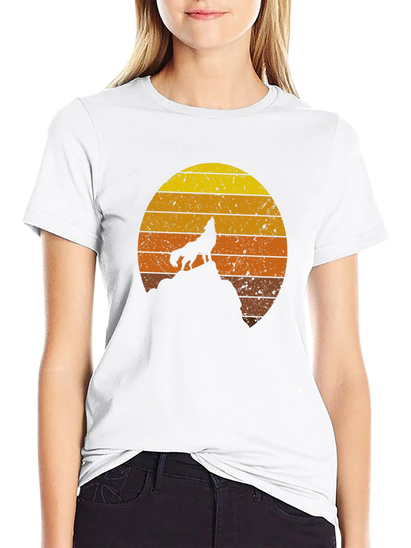 Black Wolf Sunset Graphic Tee - Unisex view 9