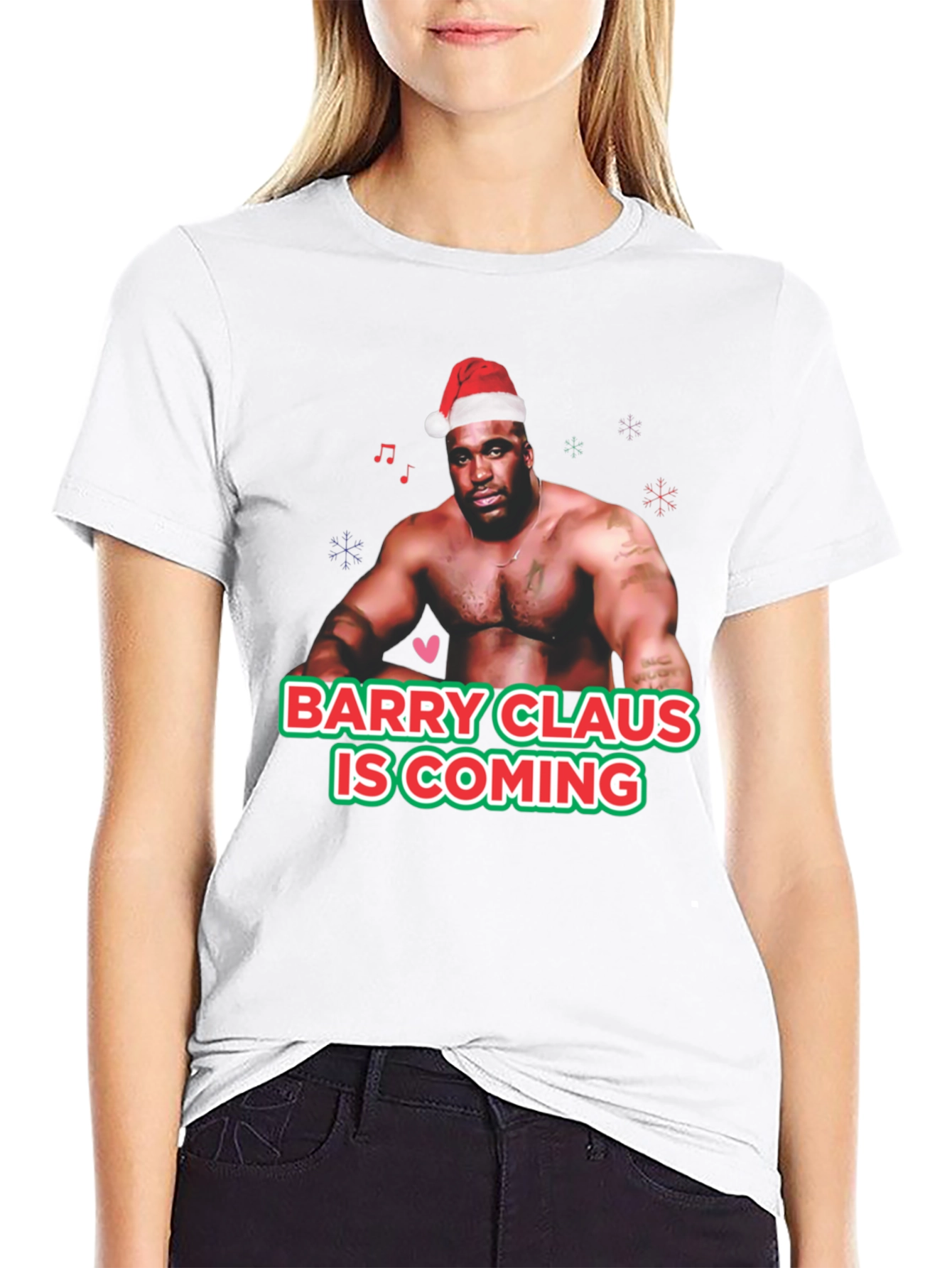Black Barry Claus T-Shirt - Christmas Fun view 9