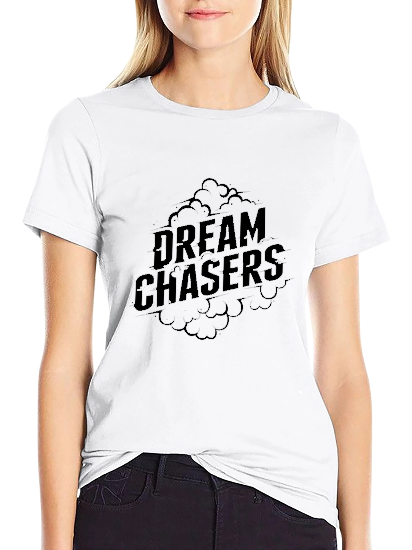 Black Dream Chasers Black Graphic Tee view 9