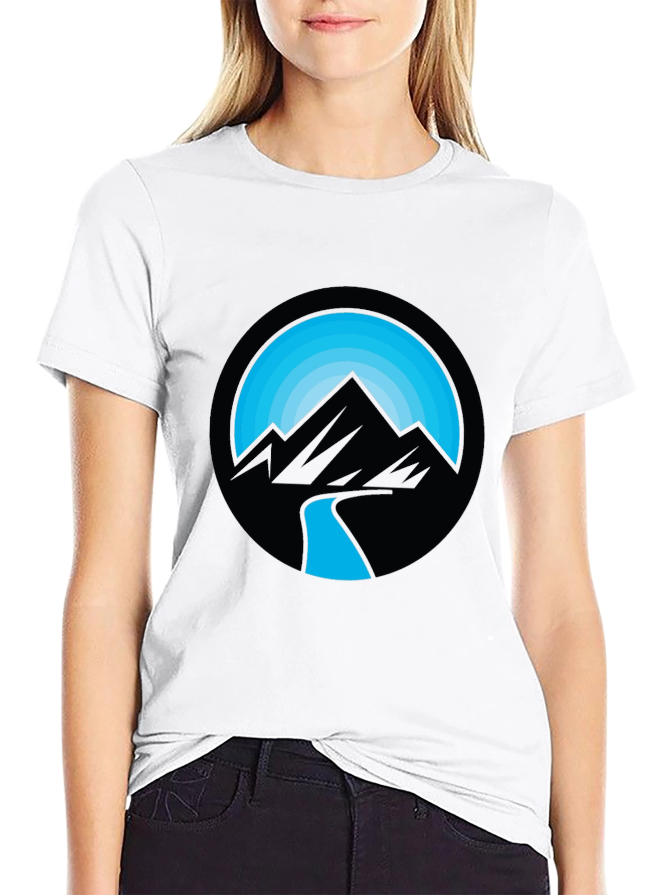 Black Mountain River Graphic Black T-Shirt view 9