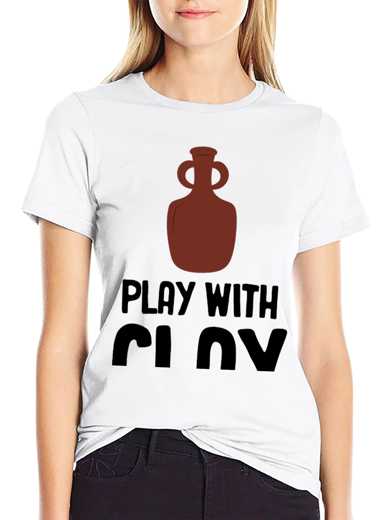 Black Play With Clay Graphic Tee Pottery Lover T-Shirt view 9