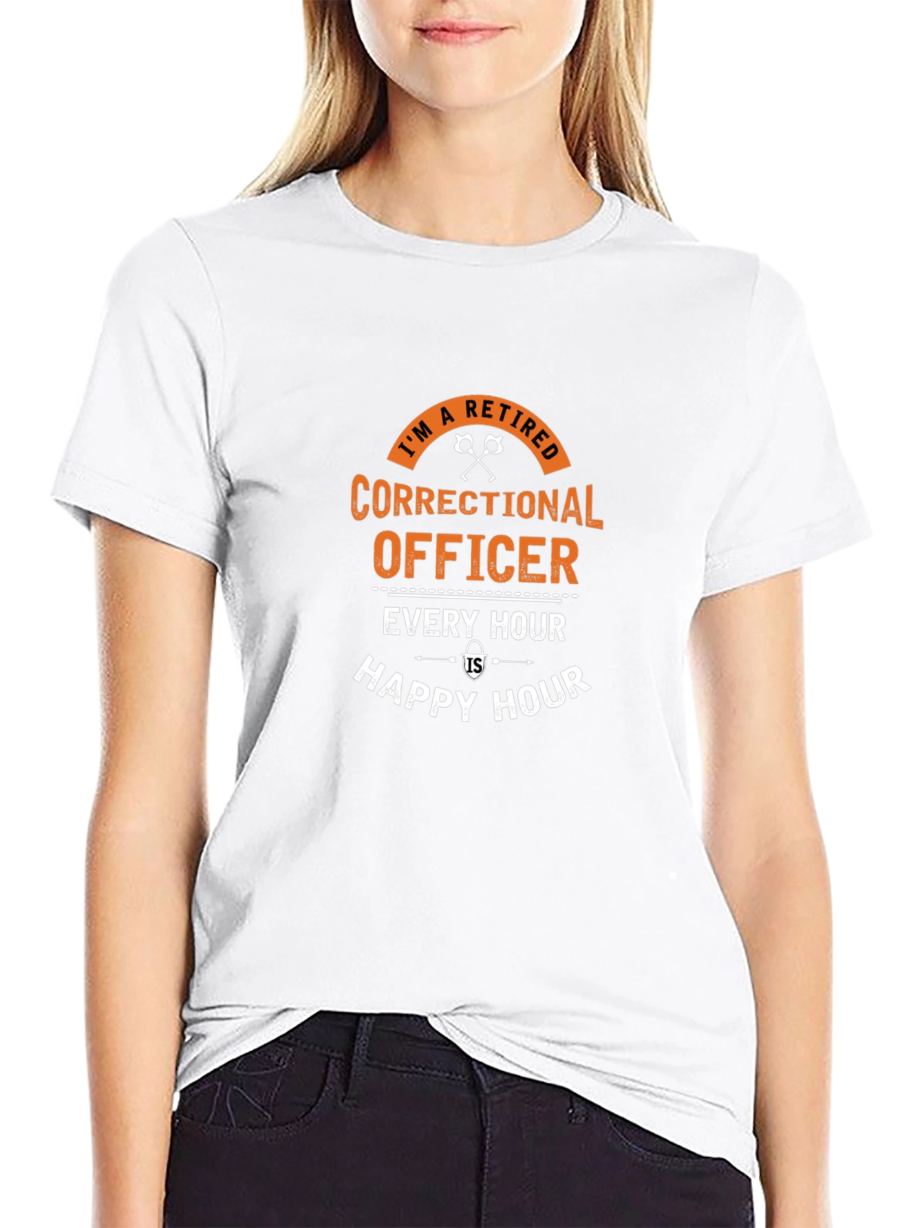 Black Retired Correctional Officer T-Shirt view 9