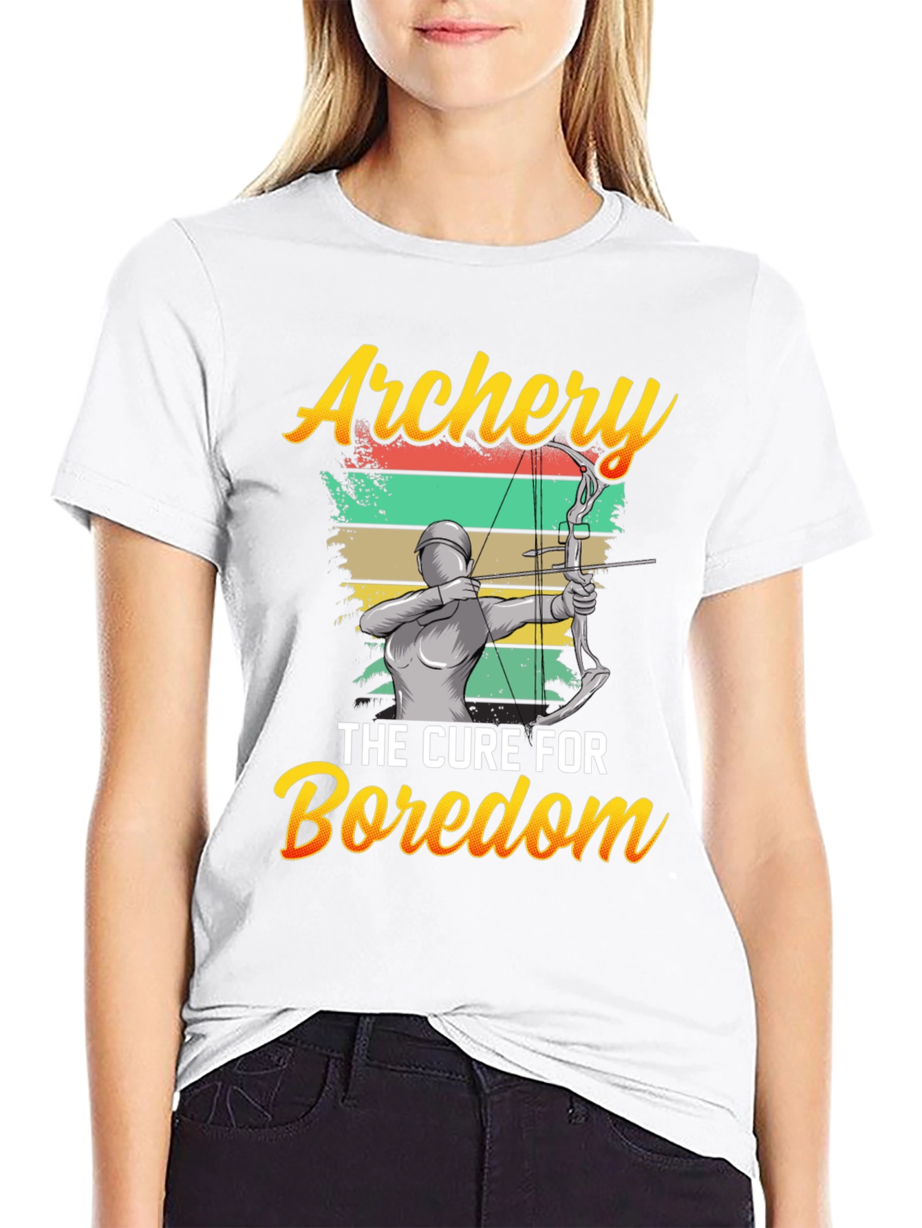 Black Archery: The Cure for Boredom Graphic T-Shirt view 9