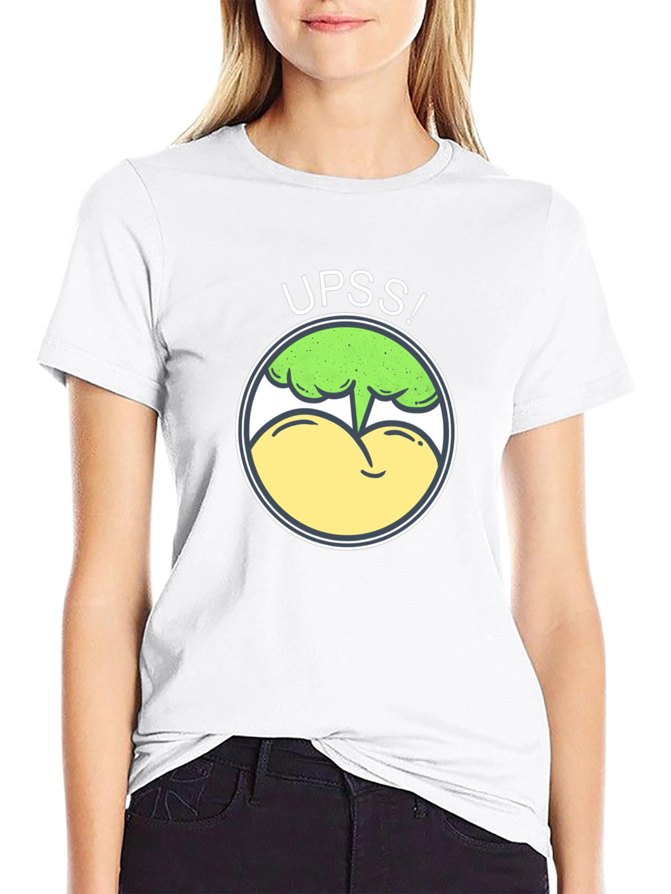 Black Funny UPSS! Broccoli Butt T-Shirt - Humor Tee view 9