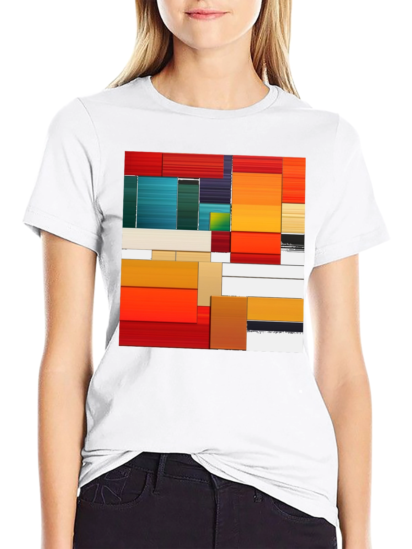 Black Abstract Art Graphic Tee - Modern Design view 9