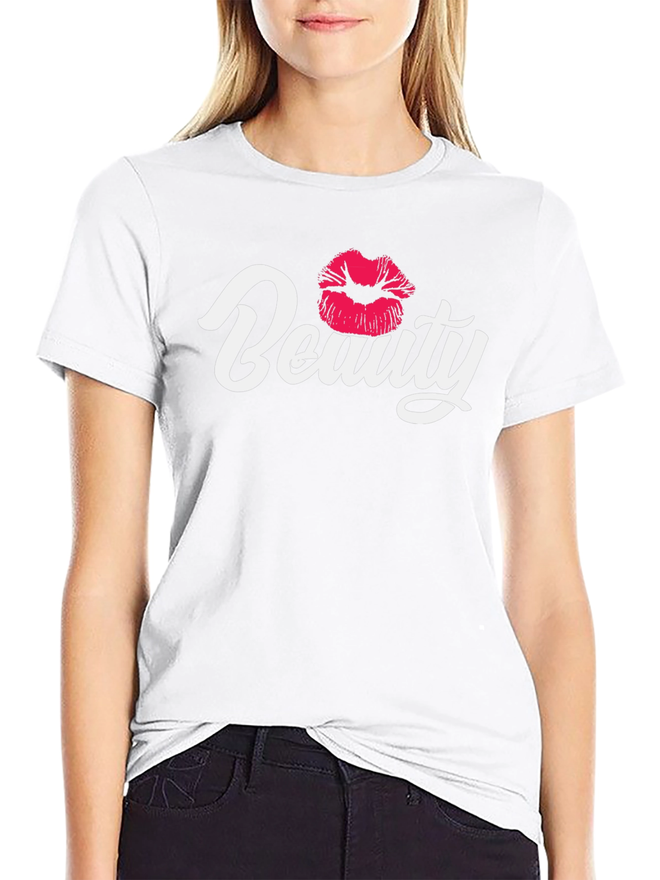 Black Beauty Kiss Graphic Tee - Unisex Black T-Shirt view 9