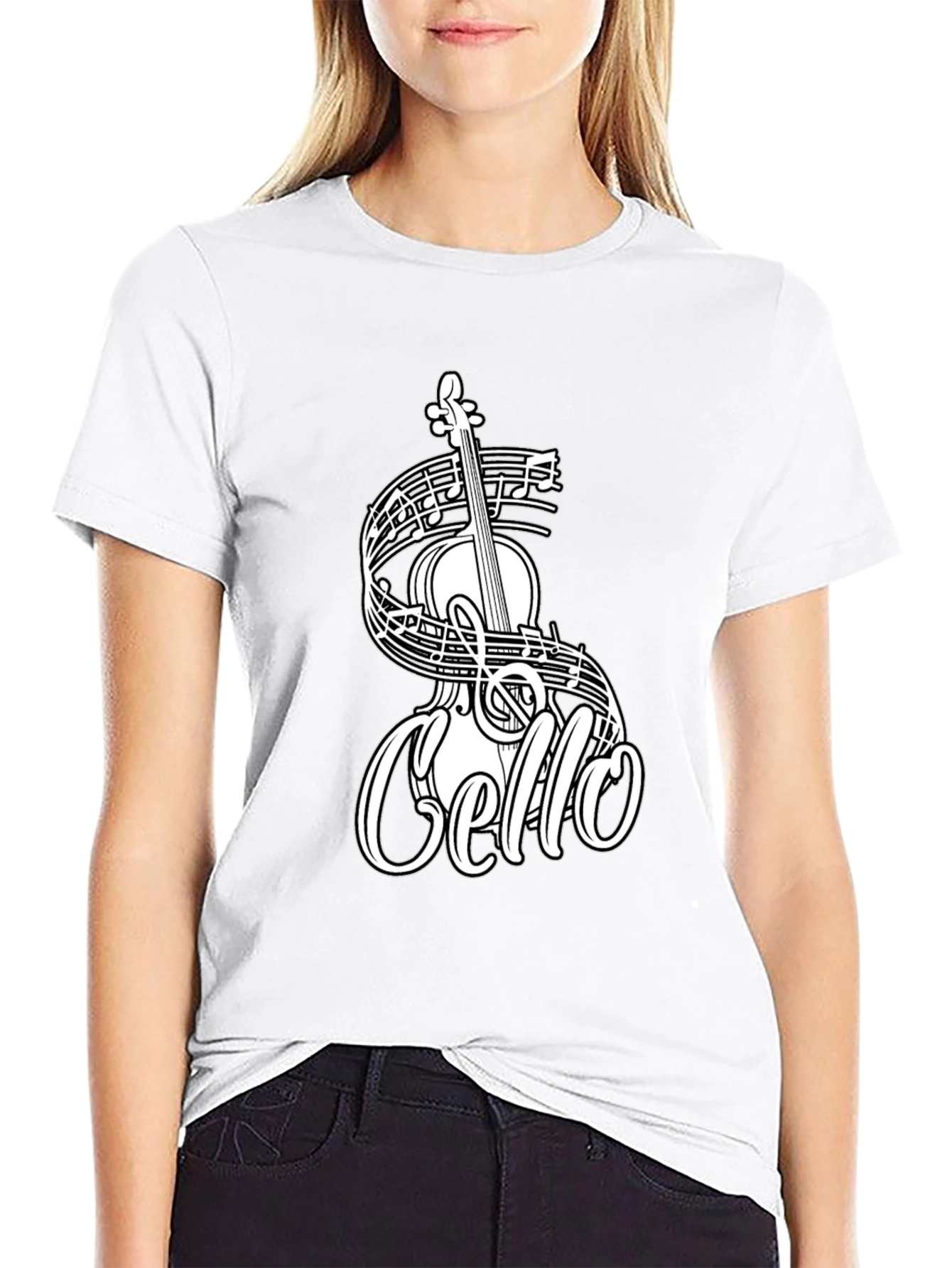 Black Cello Music T-Shirt - Musician Tee view 9