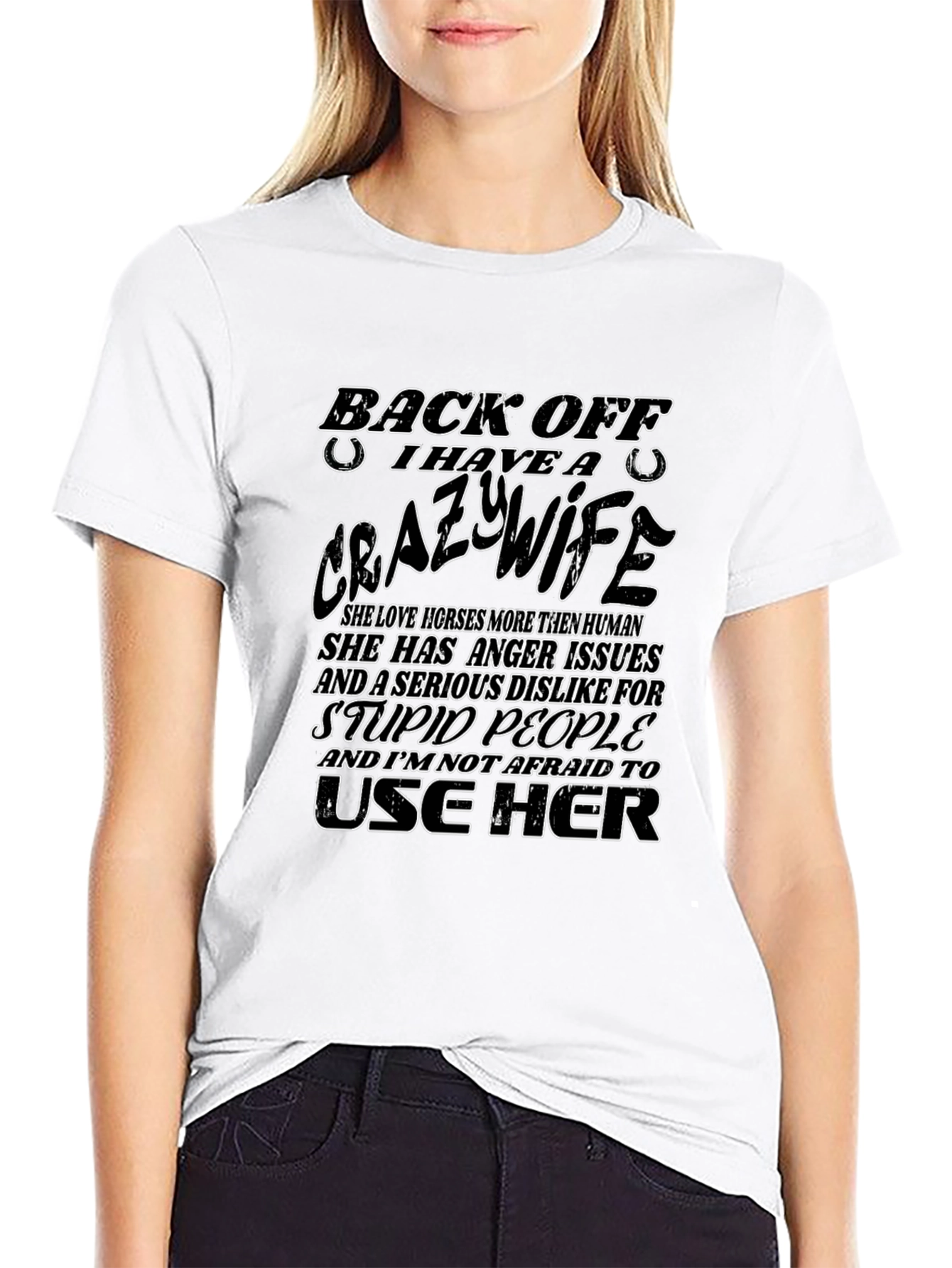 Black Funny 'Crazy Wife' Graphic Tee - Husband Humor Shirt view 9