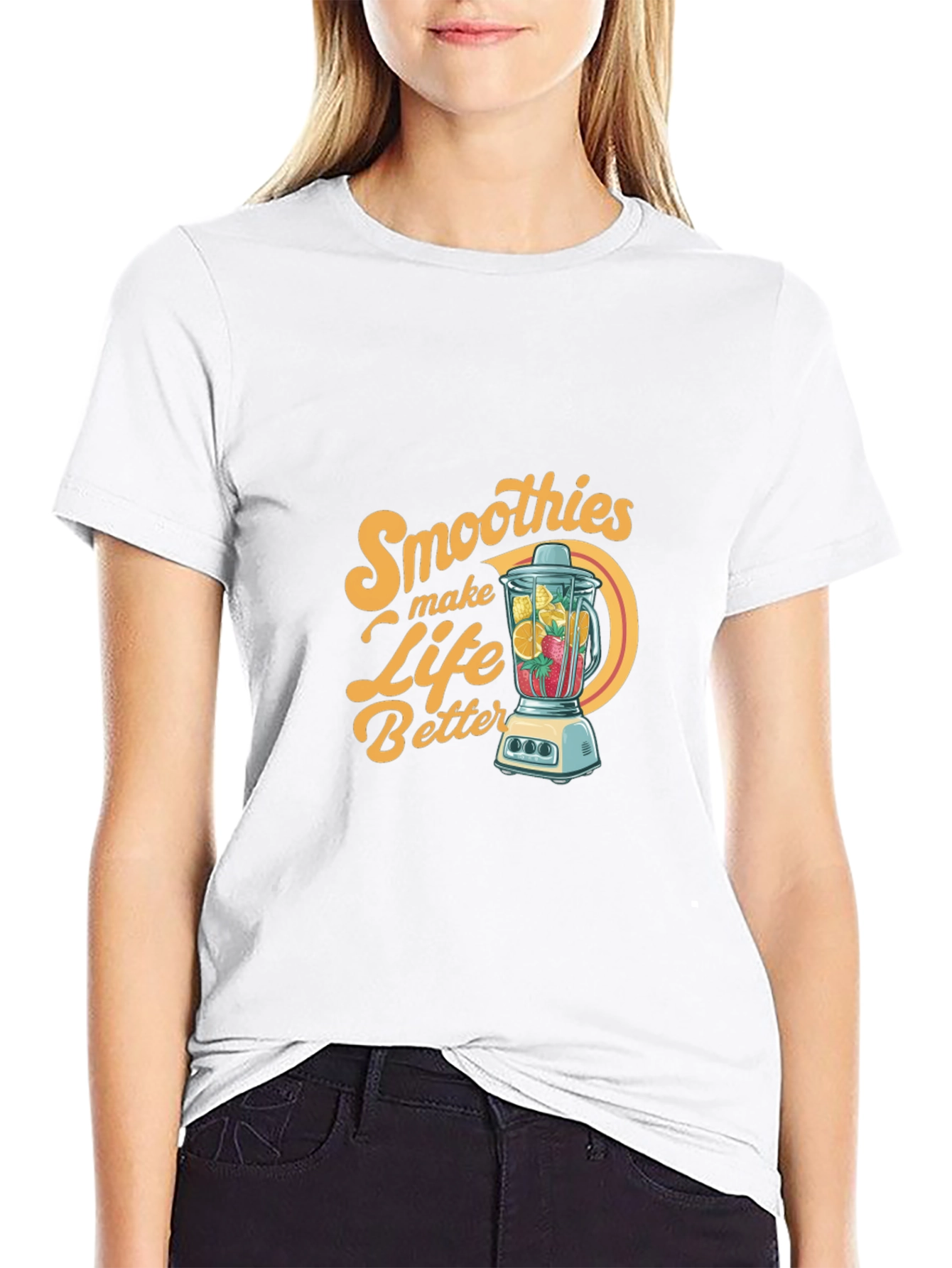 Black Smoothies Make Life Better Graphic T-Shirt view 9