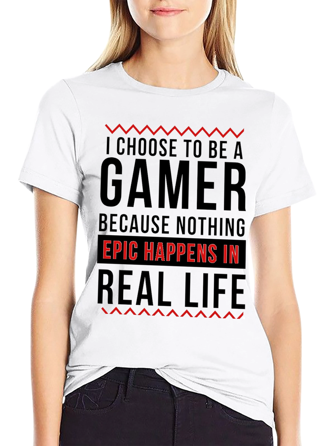 Black Gamer T-Shirt: Epic Happens In Real Life view 9