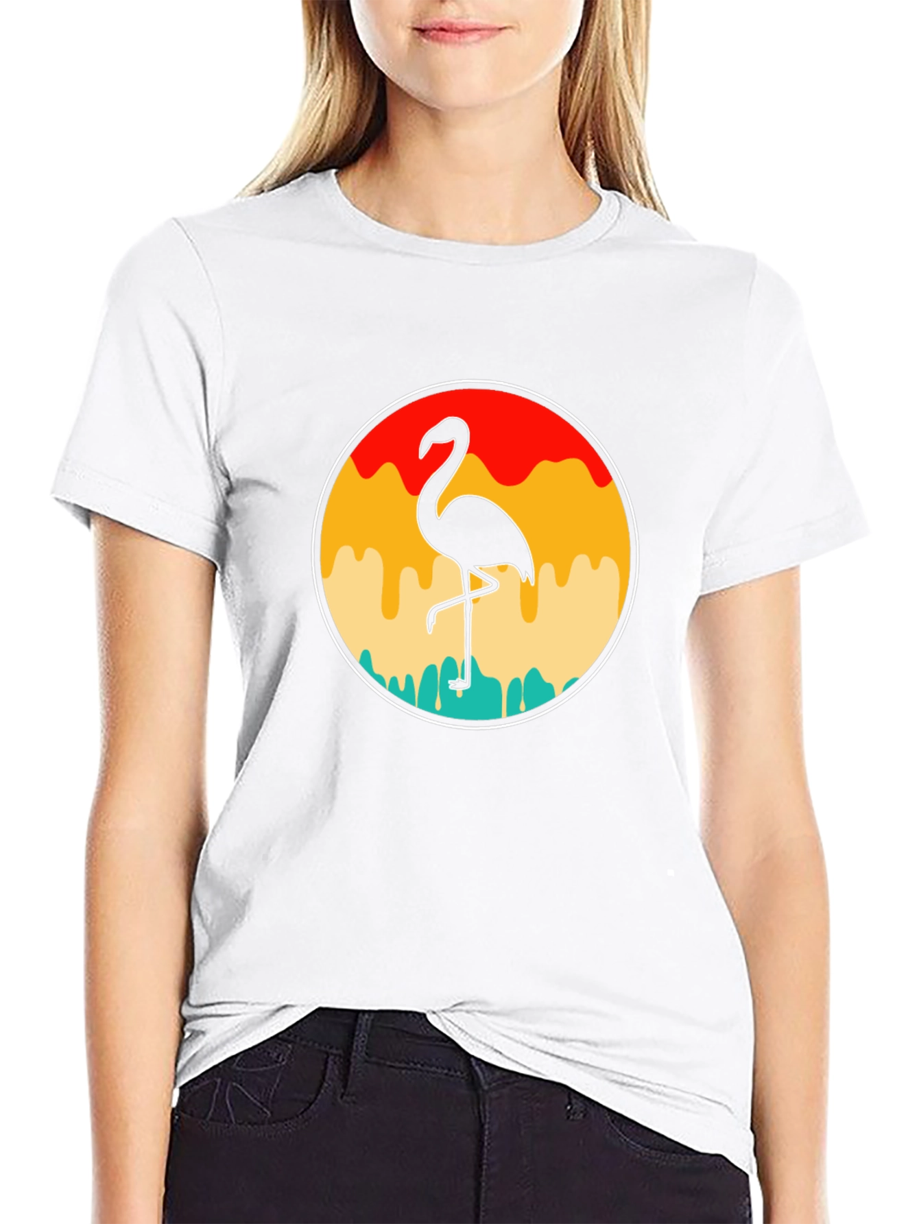 Black Retro Flamingo T-Shirt - Tropical Vibes view 9