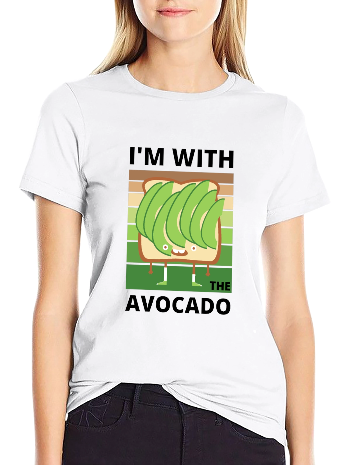 Black I'm With The Avocado T-Shirt Funny Graphic Tee view 9