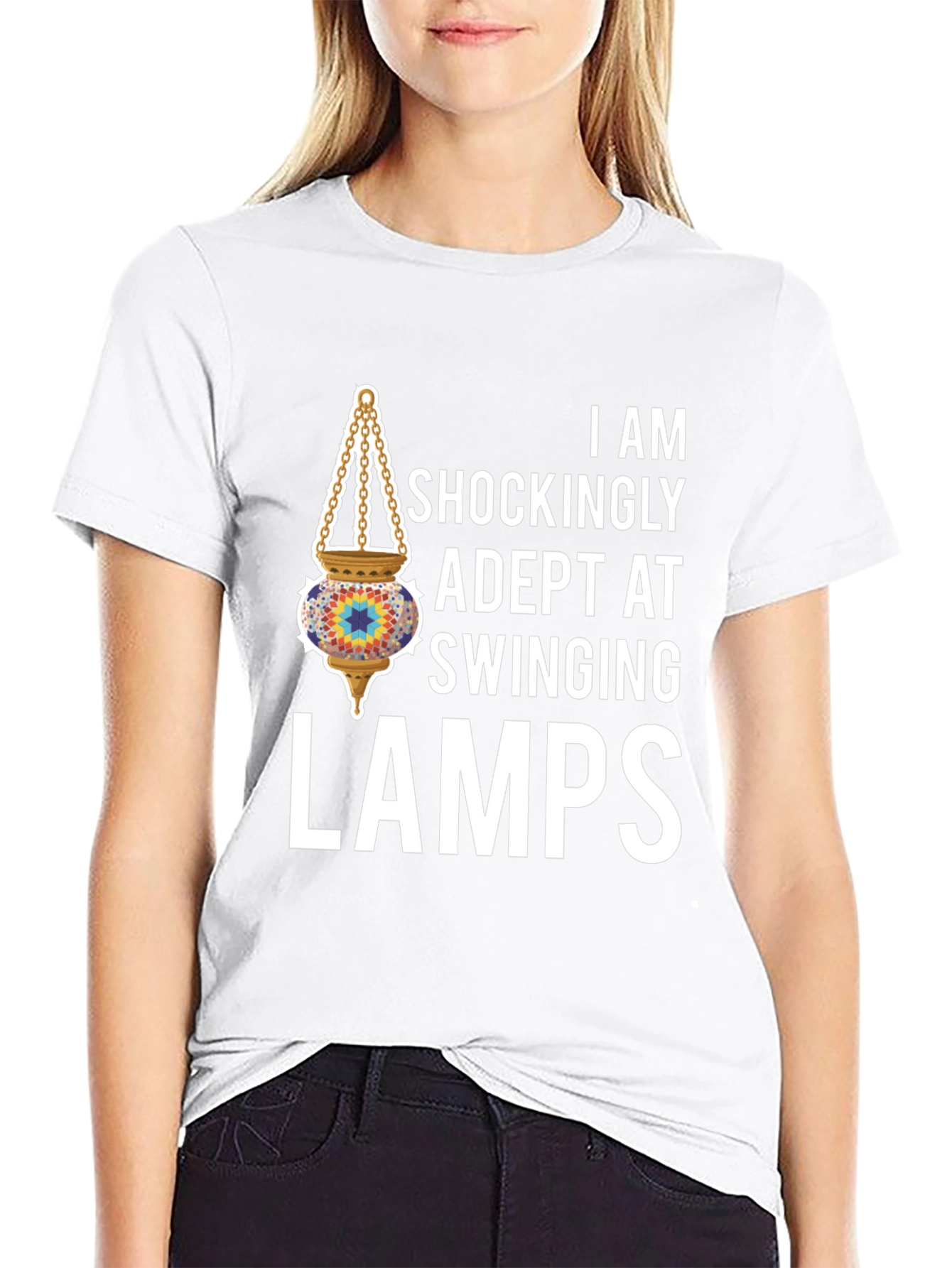 Black Adept Swinging Lamps Graphic T-Shirt view 9