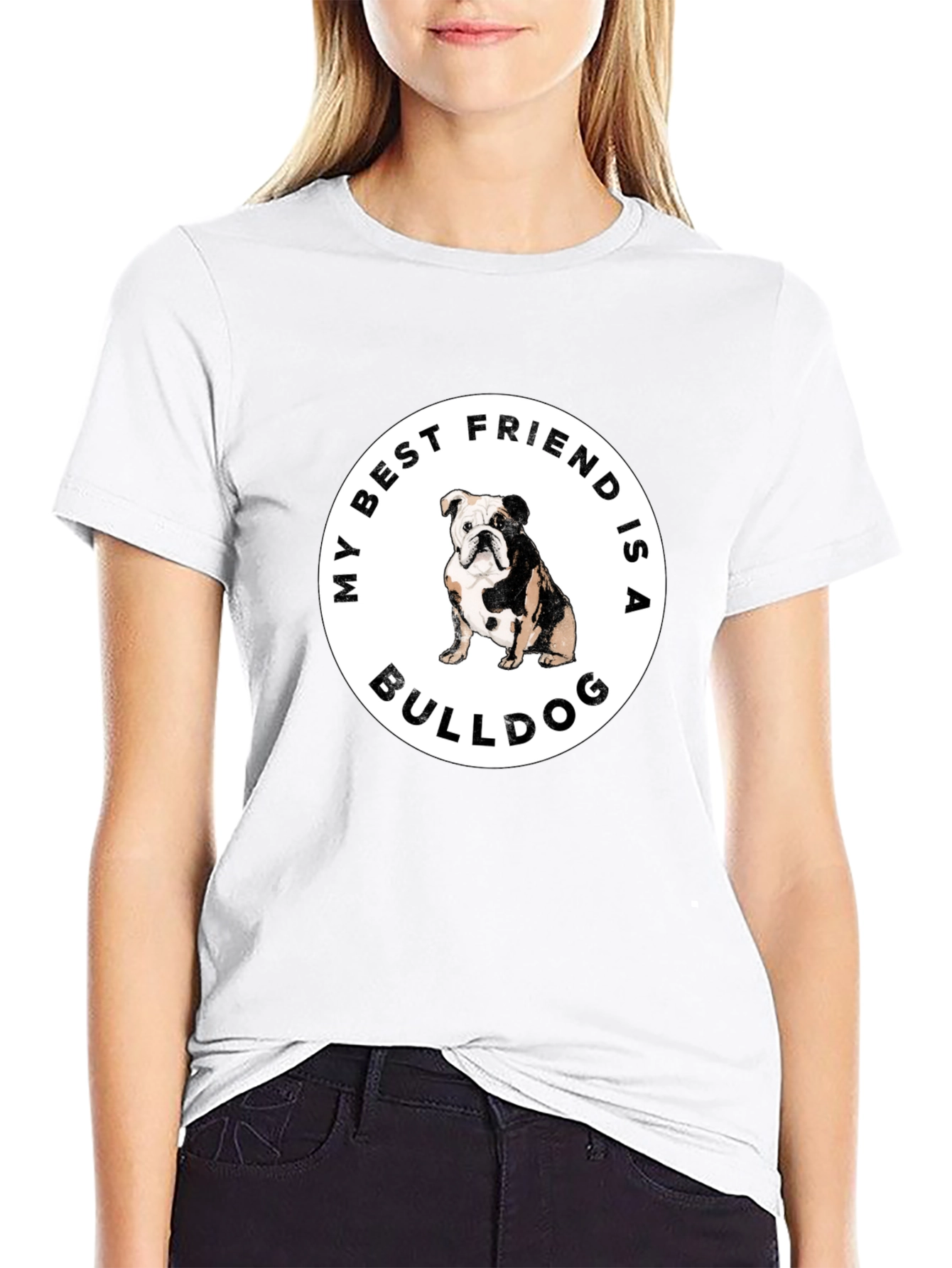 Black Bulldog Best Friend Graphic Tee view 9