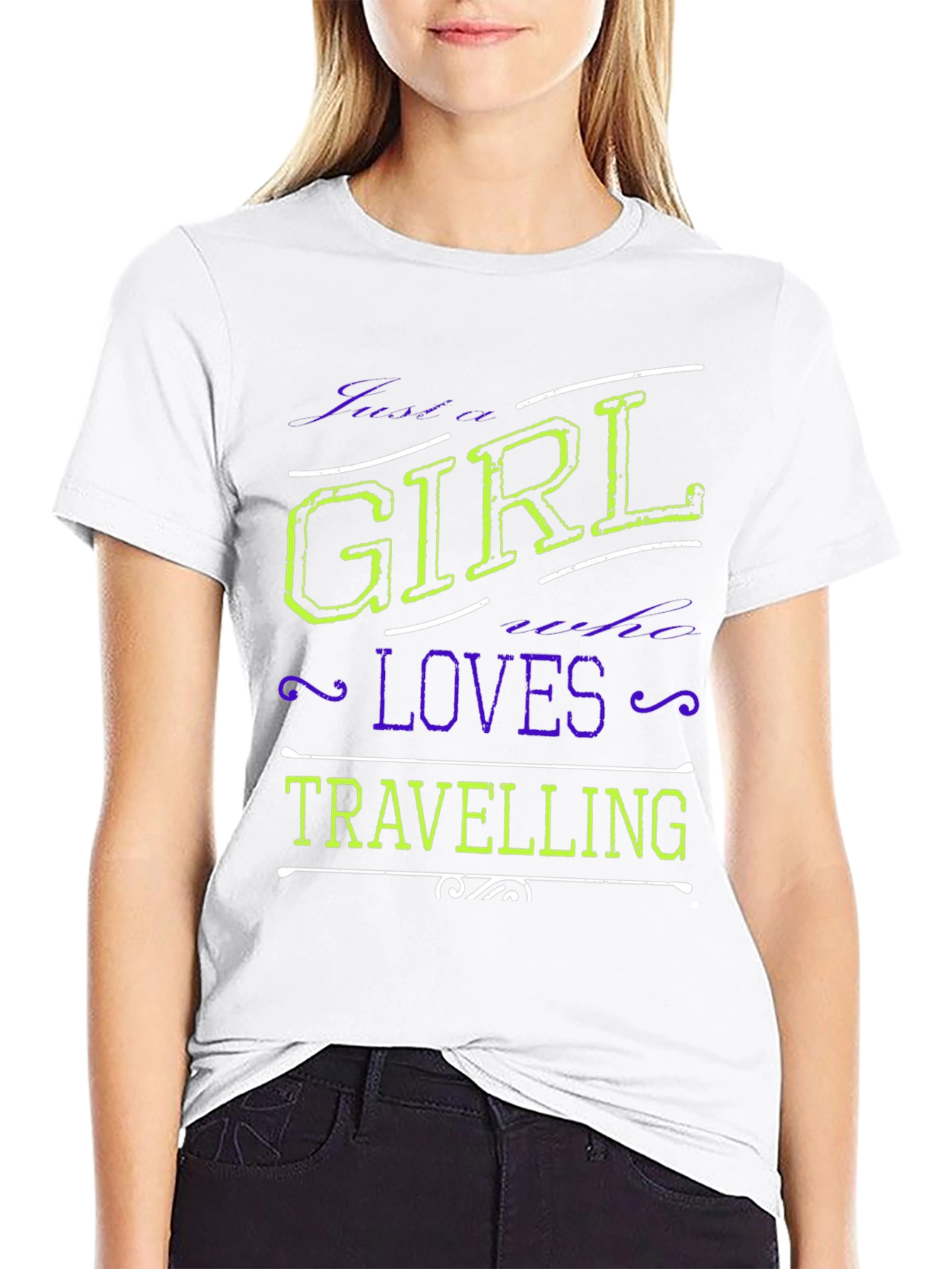 Black Girl Loves Travelling Black T-Shirt view 9