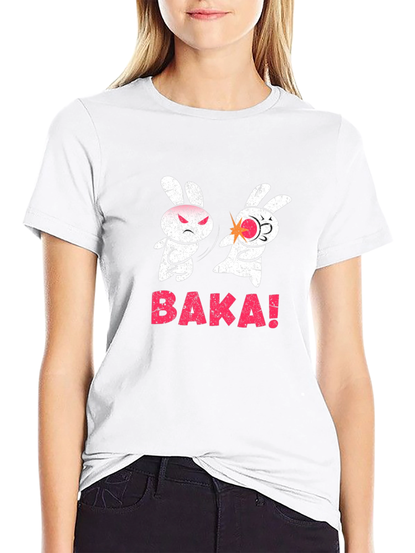 Black Baka Funny Bunny Slap T-Shirt view 9