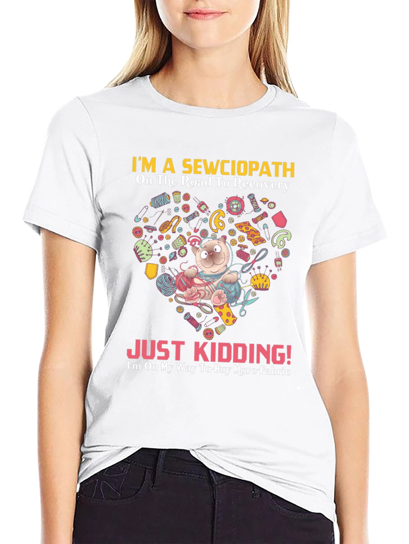 Black Sewciopath T-Shirt - Funny Sewing Lover Gift view 9