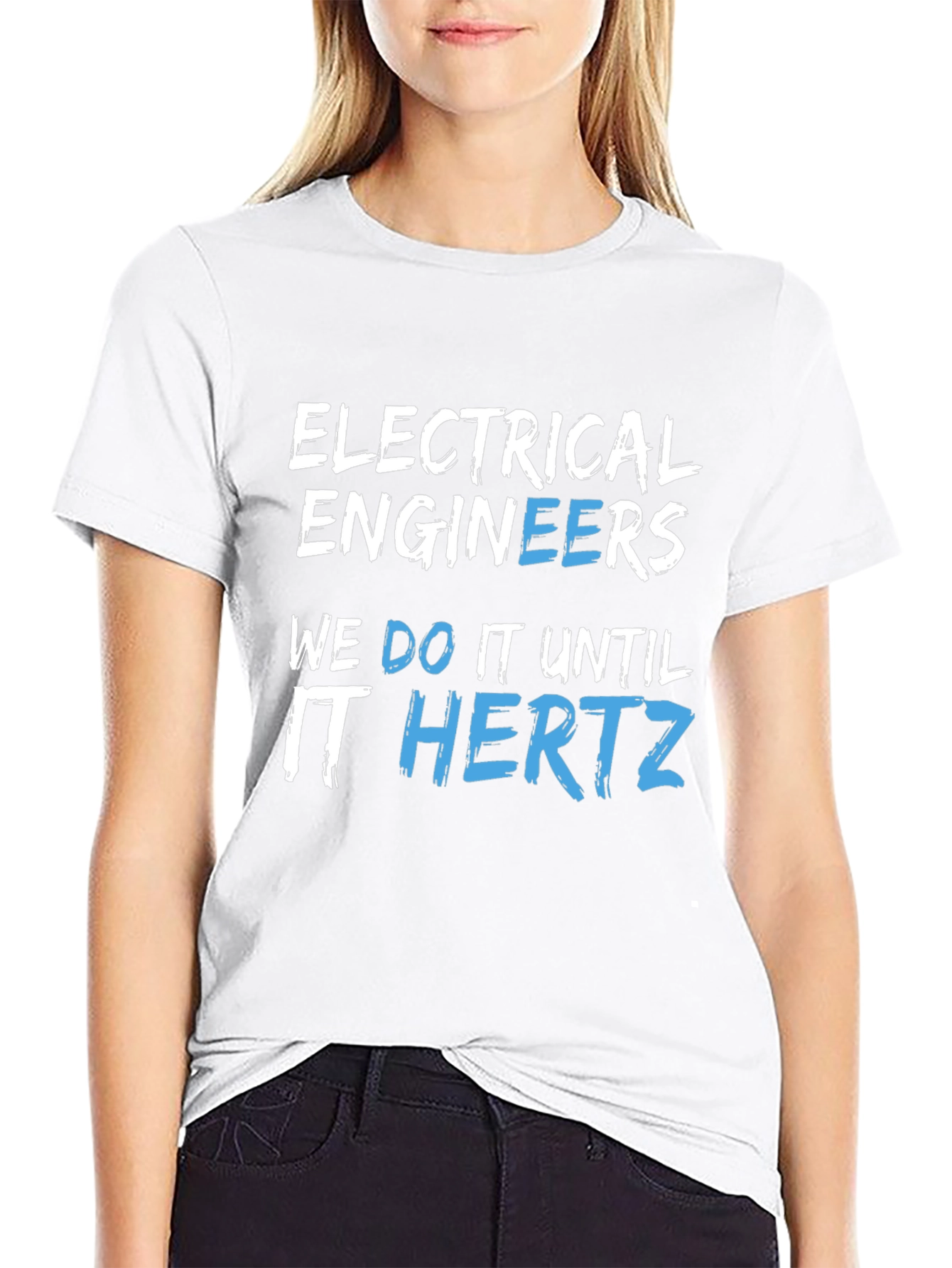 Black Electrical Engineers We Do It Until It Hertz Black T-Shirt view 9
