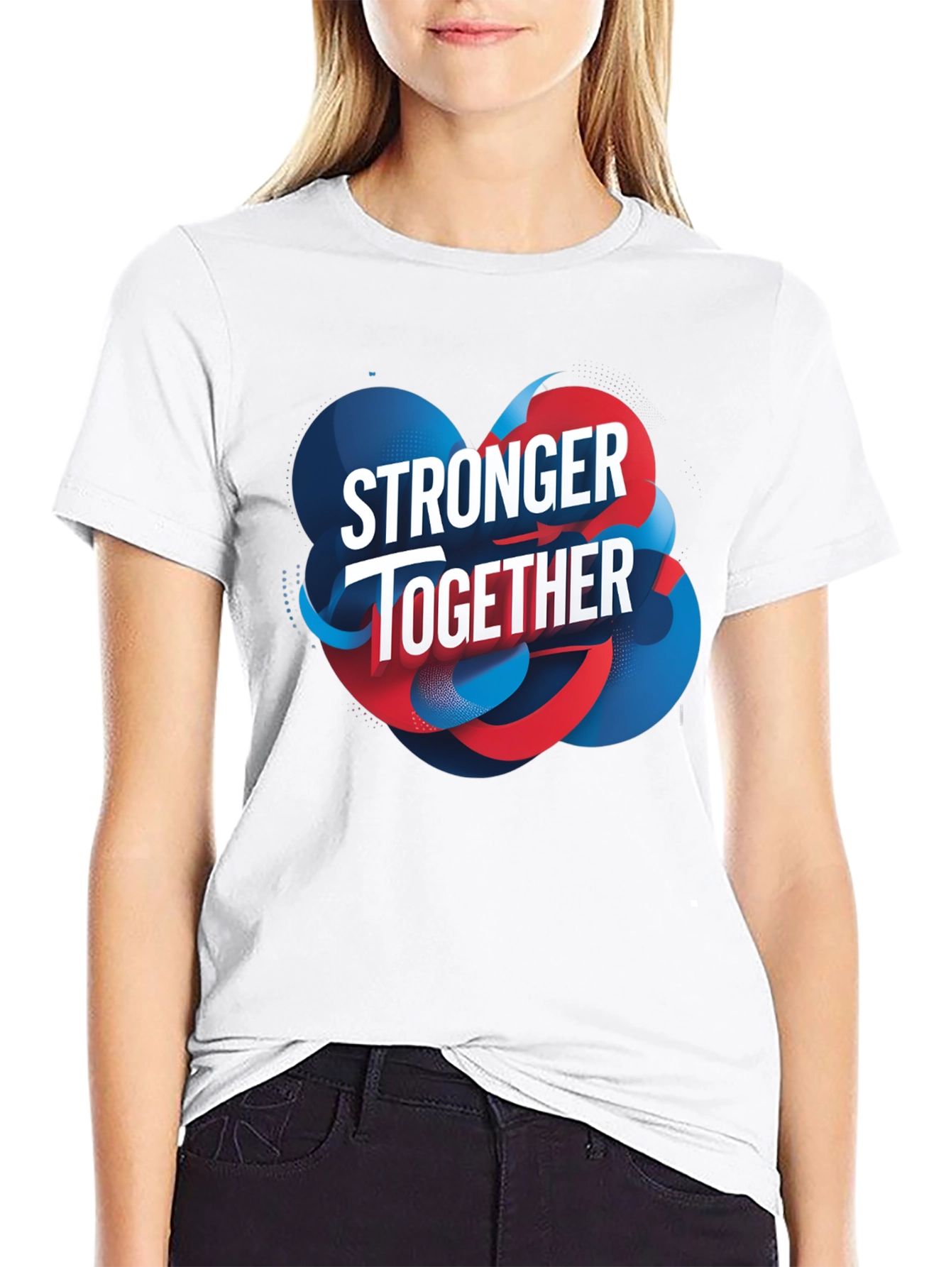 Black Stronger Together Graphic Black T-Shirt view 9