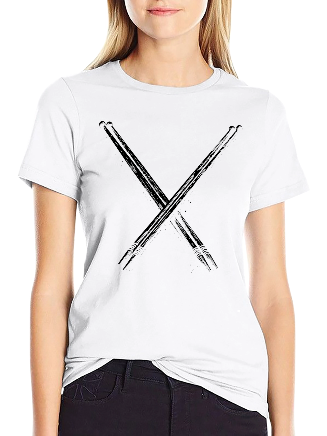 Black Drumsticks Graphic Black Tee view 9