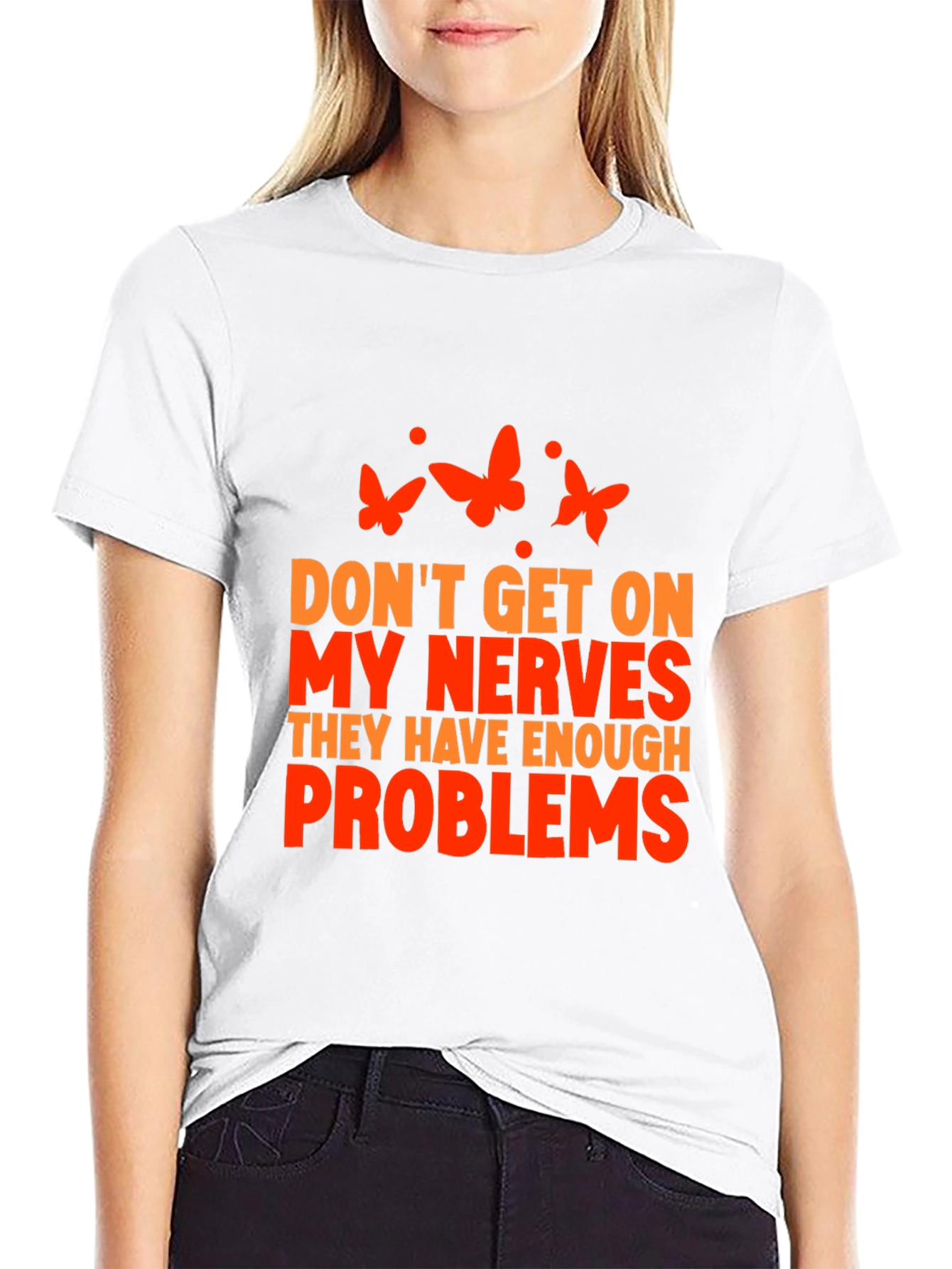 Black Funny Sarcastic Graphic Tee - Don't Get on My Nerves! view 9