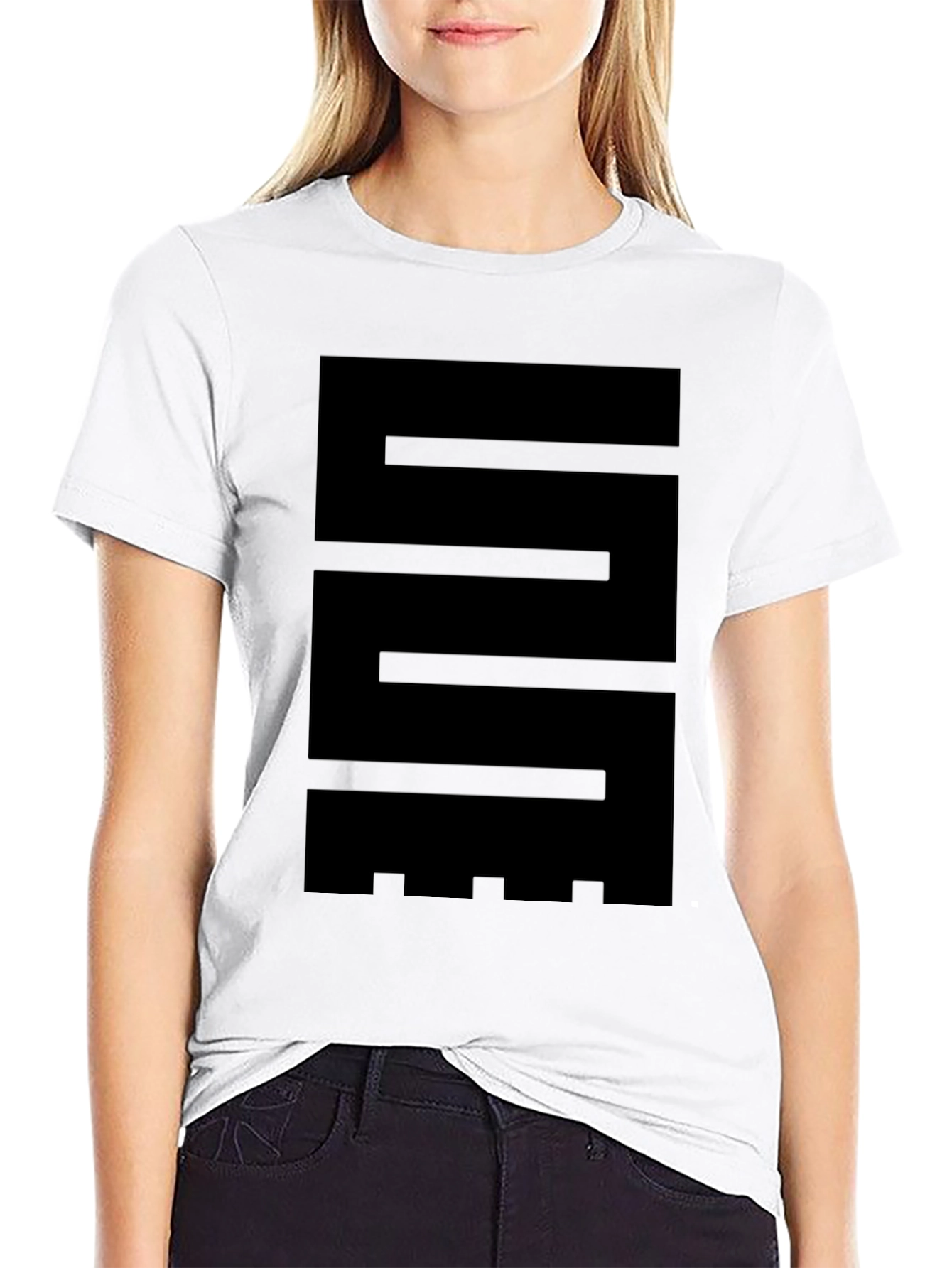 Black Modern Abstract Black Graphic Tee view 9